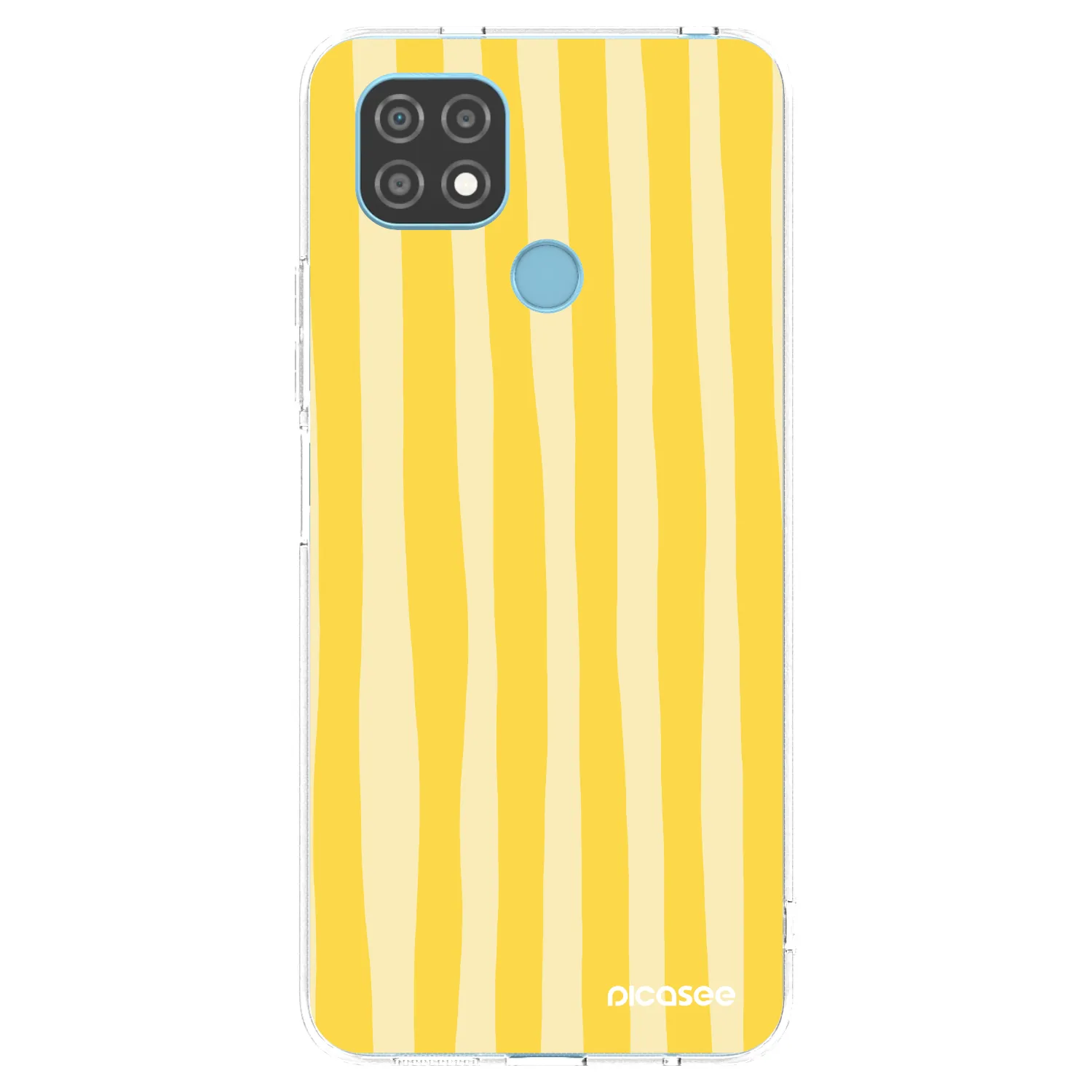 Picasee átlátszó szilikon tok az alábbi mobiltelefonokra Realme C21 - Lines lemon