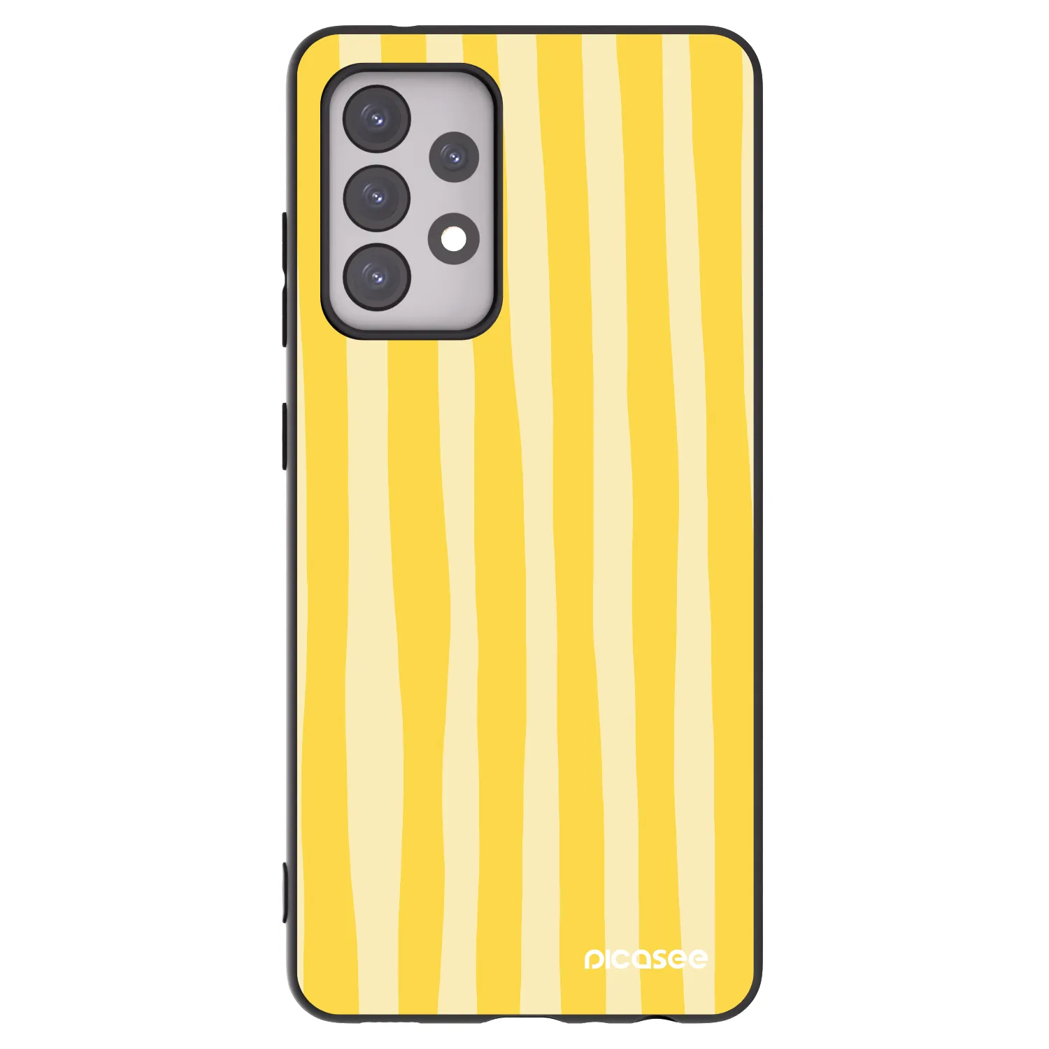 Picasee fekete szilikon tok az alábbi mobiltelefonokra Samsung Galaxy A52s 5G A528B - Lines lemon