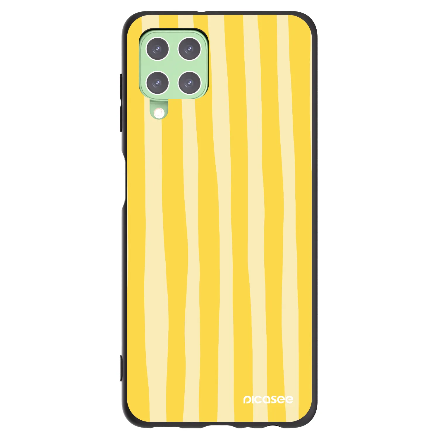 Picasee fekete szilikon tok az alábbi mobiltelefonokra Samsung Galaxy A22 A225F 4G - Lines lemon
