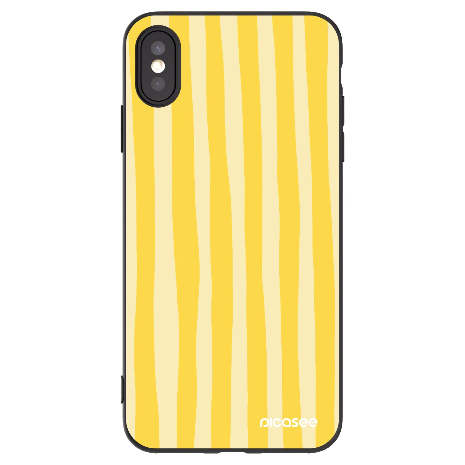 Picasee fekete szilikon tok az alábbi mobiltelefonokra Apple iPhone XS Max - Lines lemon