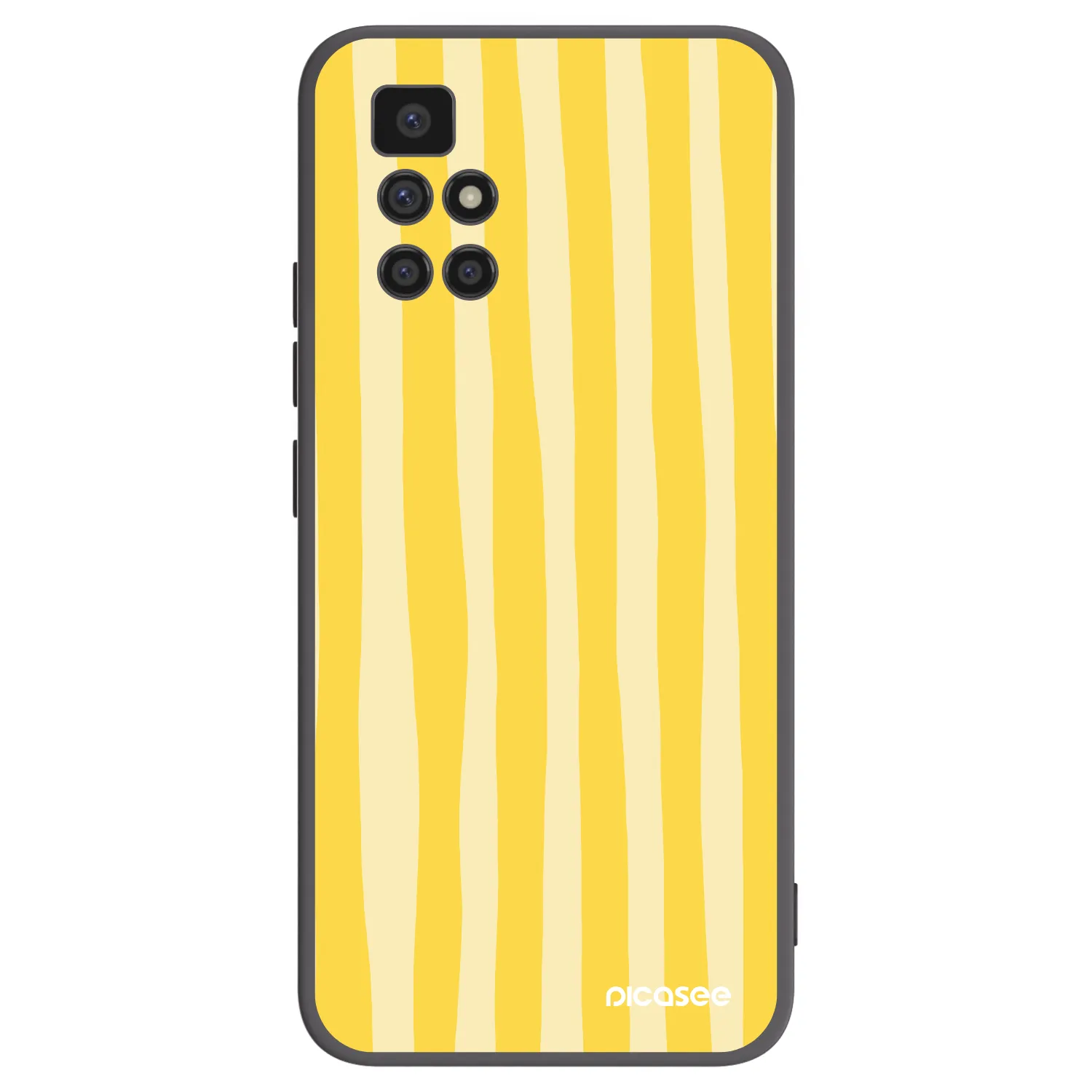 Picasee fekete szilikon tok az alábbi mobiltelefonokra Xiaomi Redmi 10 - Lines lemon