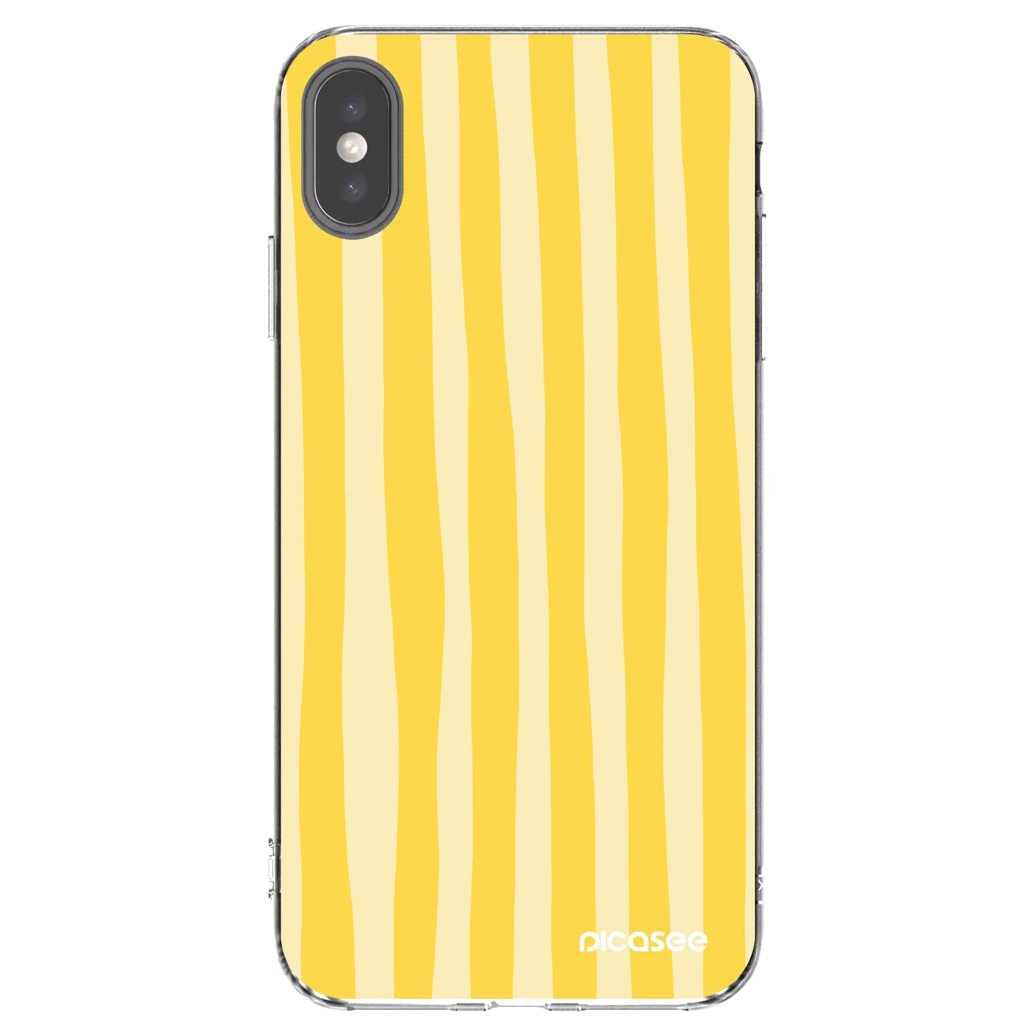 Picasee átlátszó szilikon tok az alábbi mobiltelefonokra Apple iPhone XS Max - Lines lemon