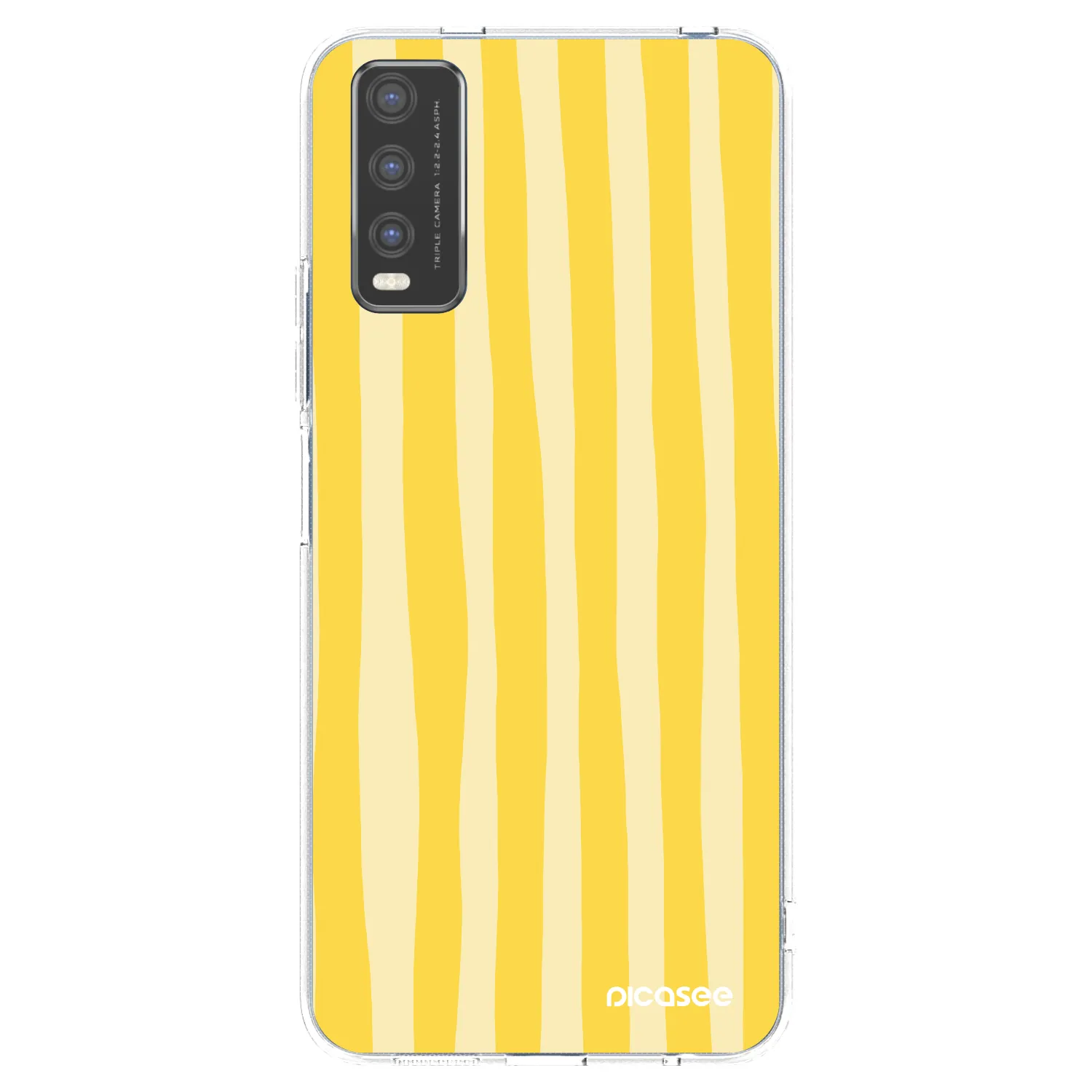 Picasee átlátszó szilikon tok az alábbi mobiltelefonokra Vivo Y20s - Lines lemon