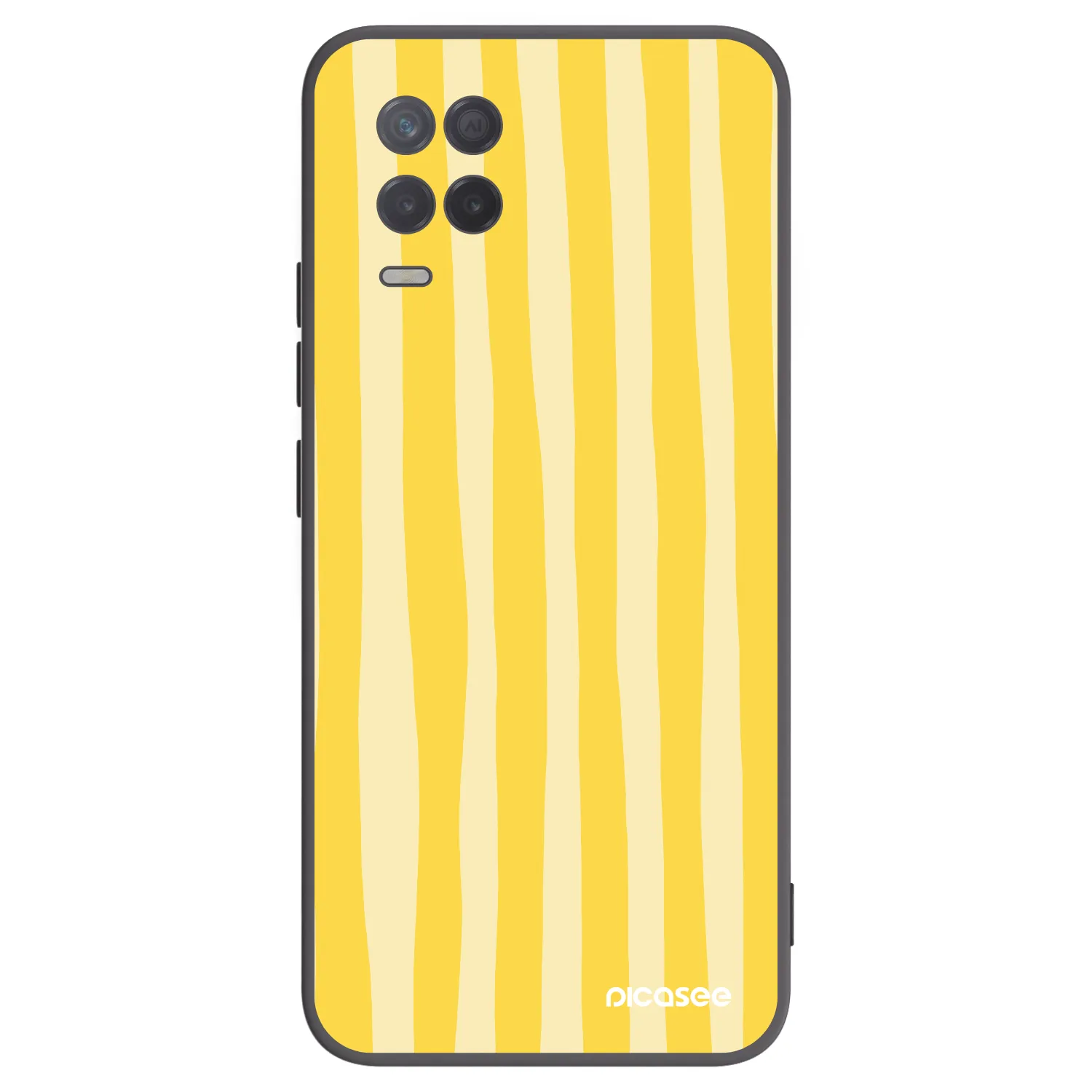 Picasee fekete szilikon tok az alábbi mobiltelefonokra Realme 8 5G - Lines lemon