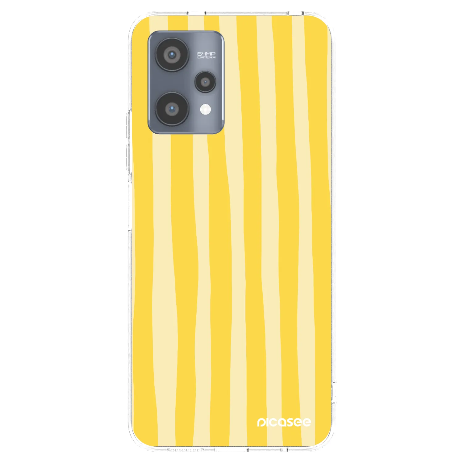 Picasee átlátszó szilikon tok az alábbi mobiltelefonokra Realme 9 Pro 5G - Lines lemon