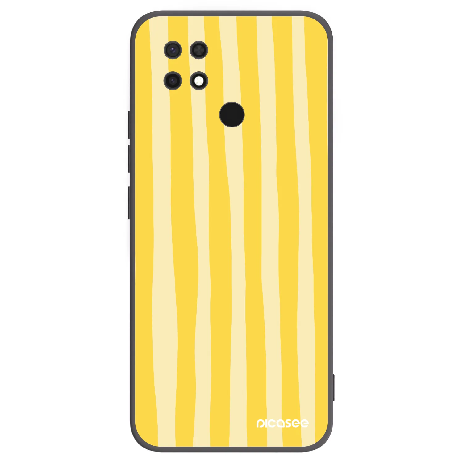 Picasee fekete szilikon tok az alábbi mobiltelefonokra Xiaomi Redmi 10C - Lines lemon