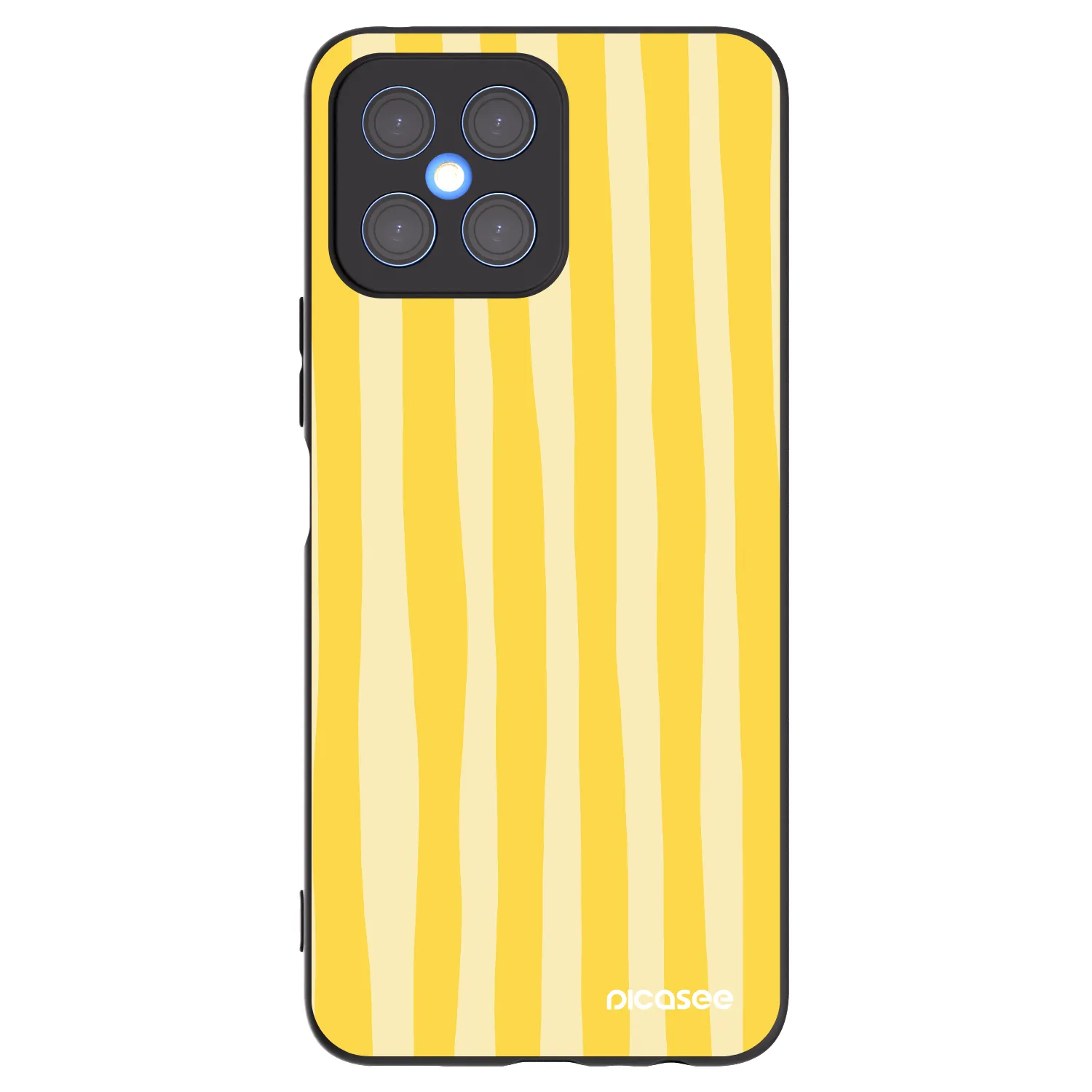 Picasee fekete szilikon tok az alábbi mobiltelefonokra Honor X8 4G - Lines lemon