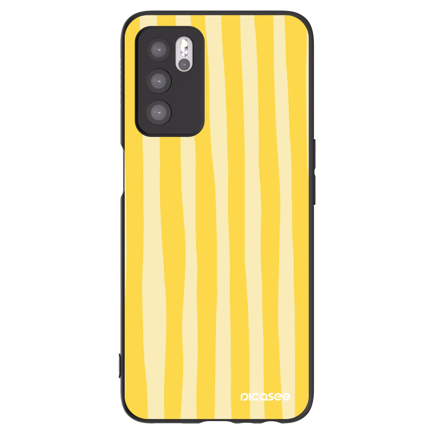 Picasee fekete szilikon tok az alábbi mobiltelefonokra OPPO A16s - Lines lemon