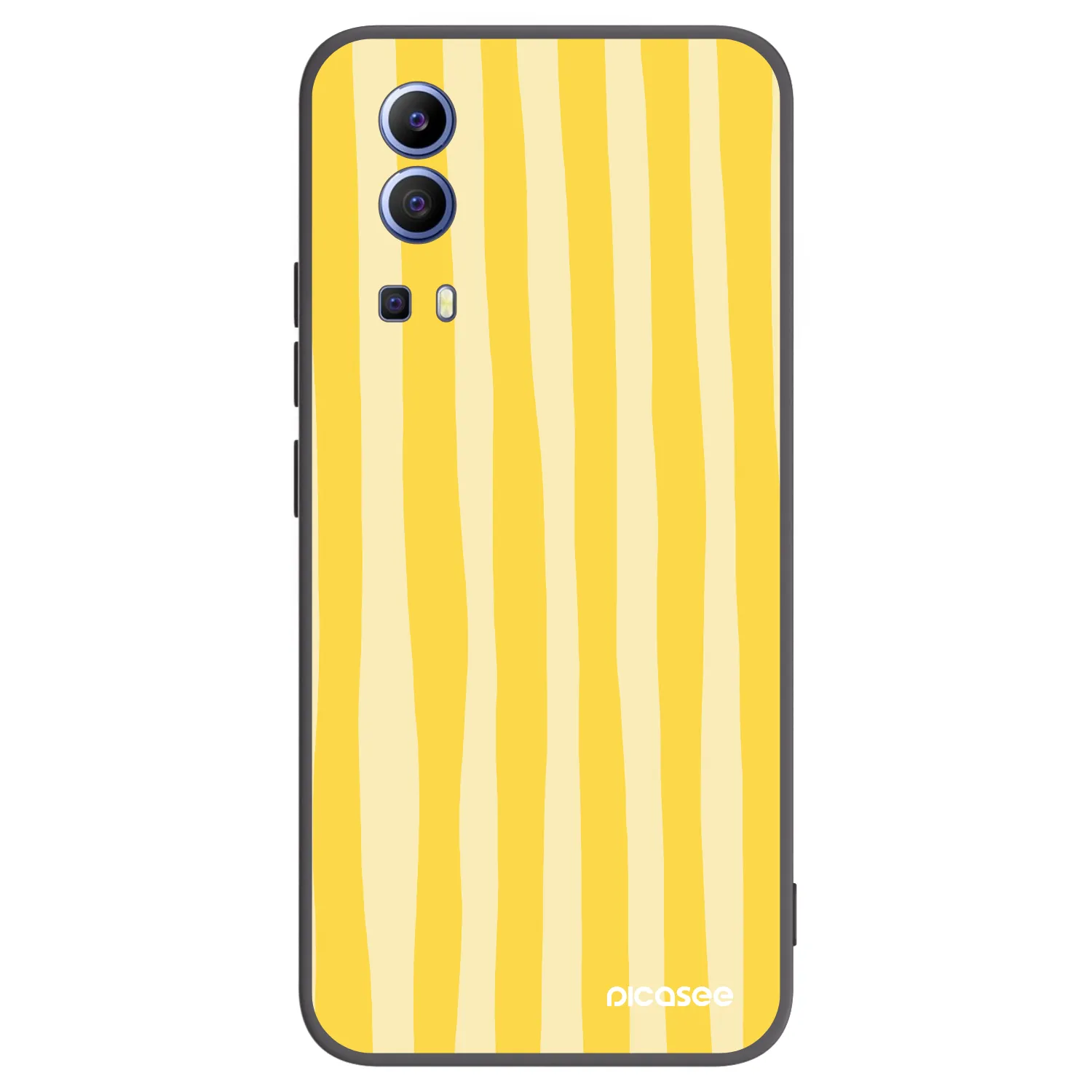 Picasee fekete szilikon tok az alábbi mobiltelefonokra Vivo Y52 5G - Lines lemon