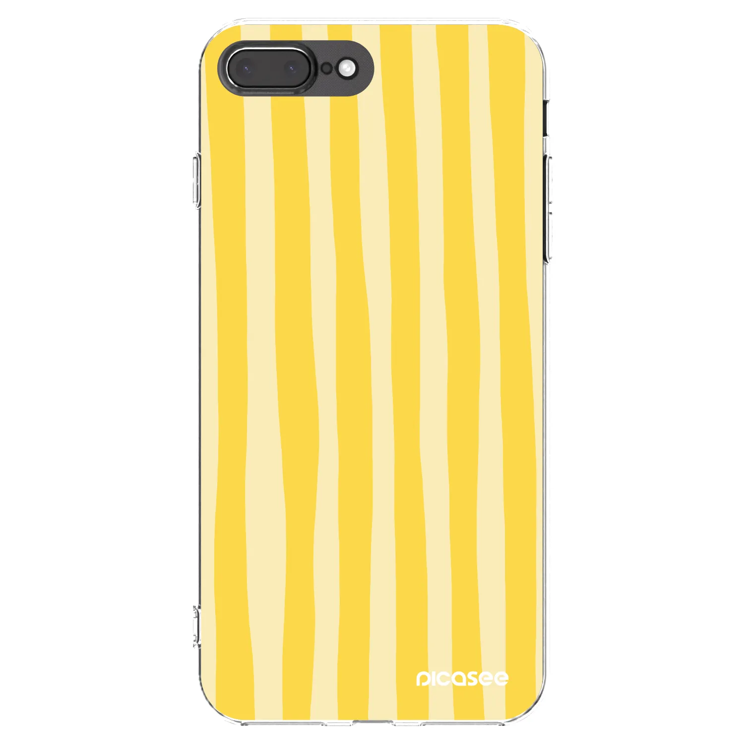 Picasee átlátszó szilikon tok az alábbi mobiltelefonokra Apple iPhone 8 Plus - Lines lemon