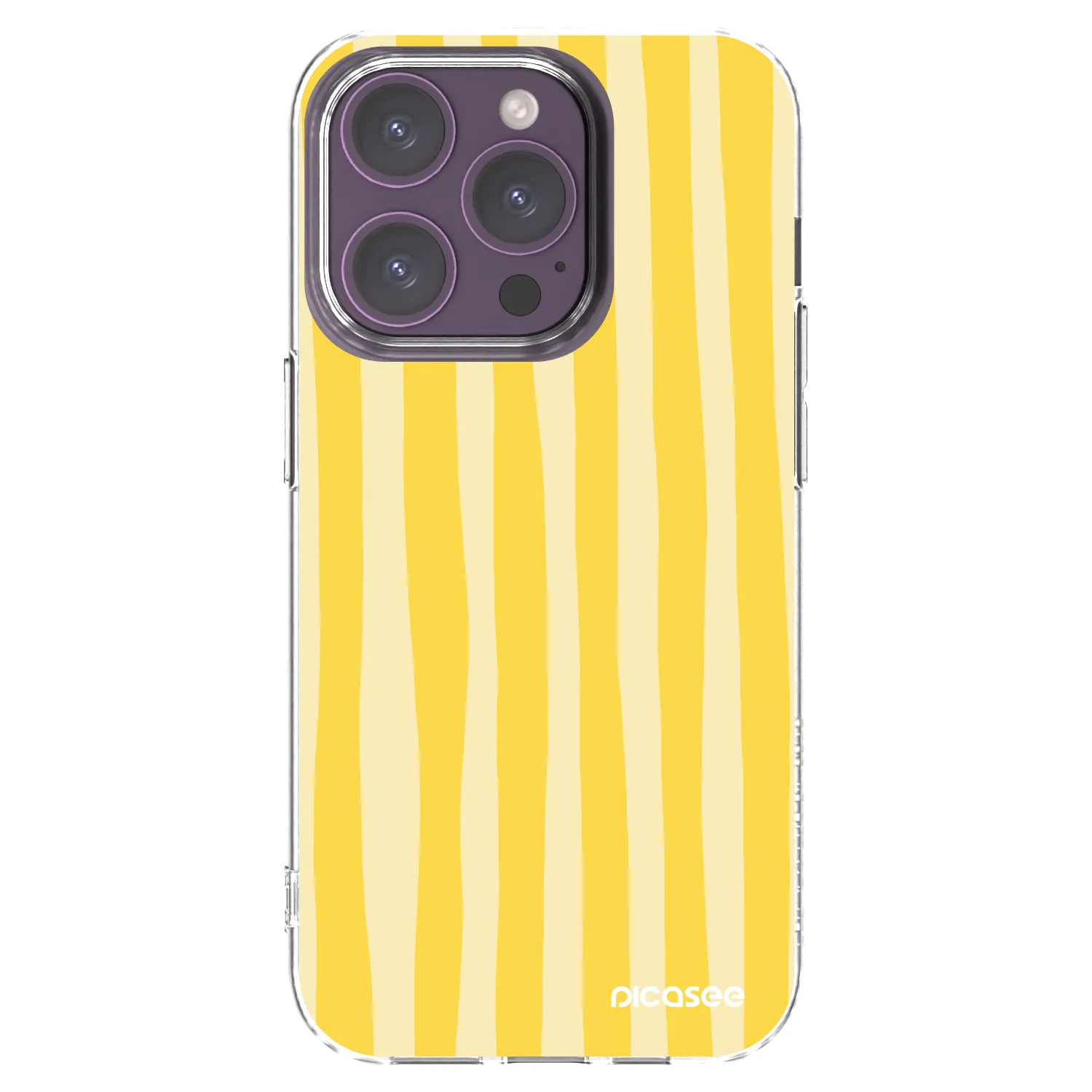 Picasee átlátszó szilikon tok az alábbi mobiltelefonokra Apple iPhone 14 Pro - Lines lemon