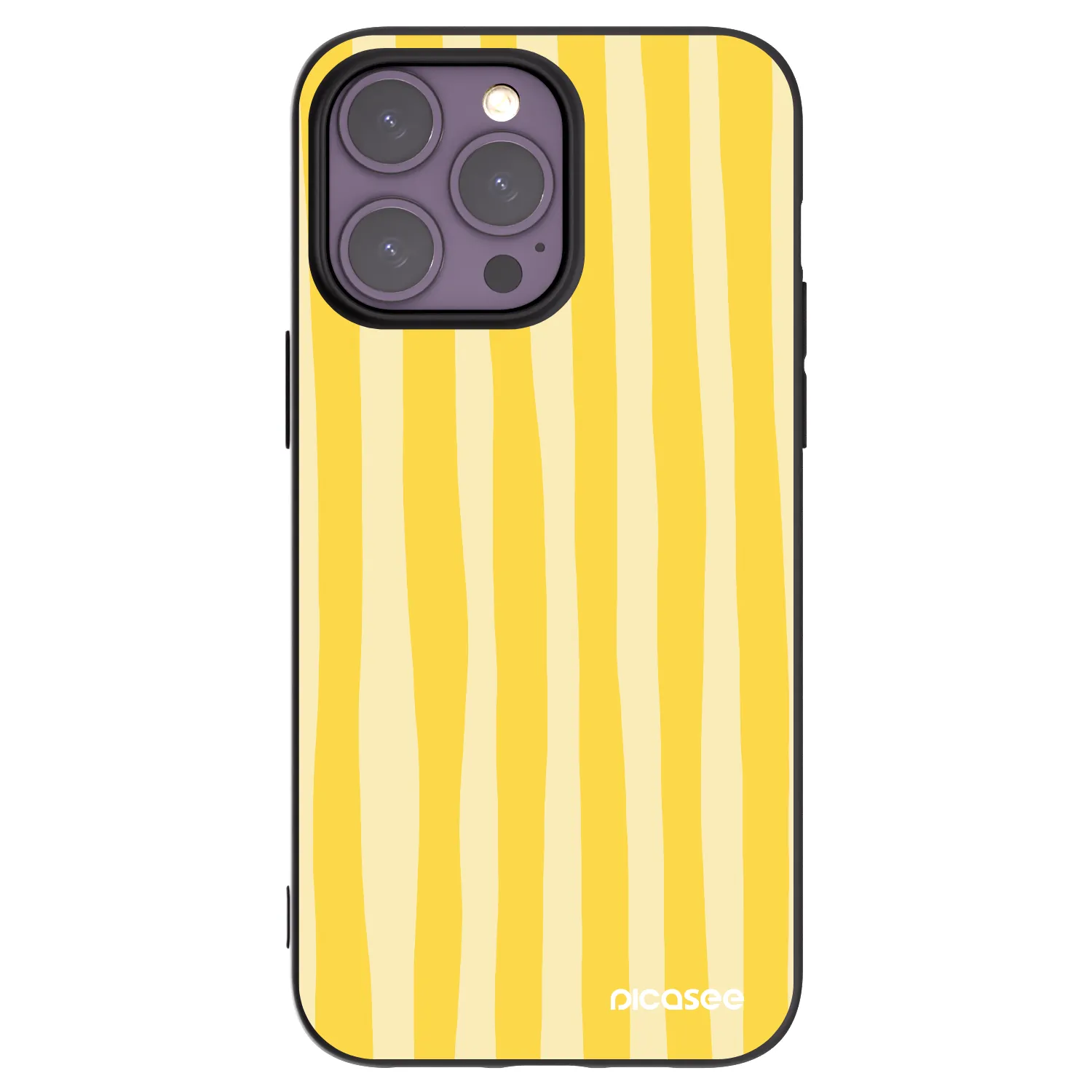 Picasee fekete szilikon tok az alábbi mobiltelefonokra Apple iPhone 14 Pro Max - Lines lemon
