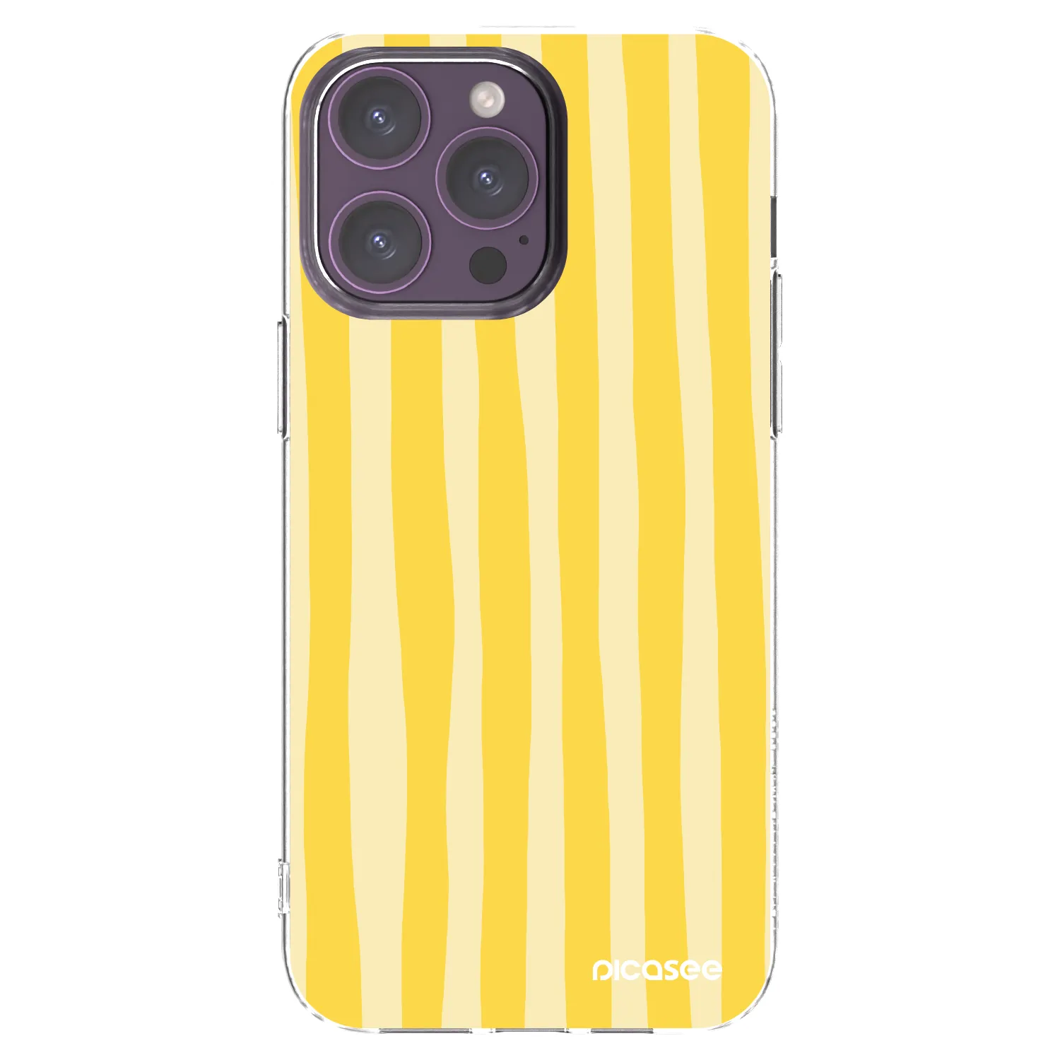 Picasee átlátszó szilikon tok az alábbi mobiltelefonokra Apple iPhone 14 Pro Max - Lines lemon