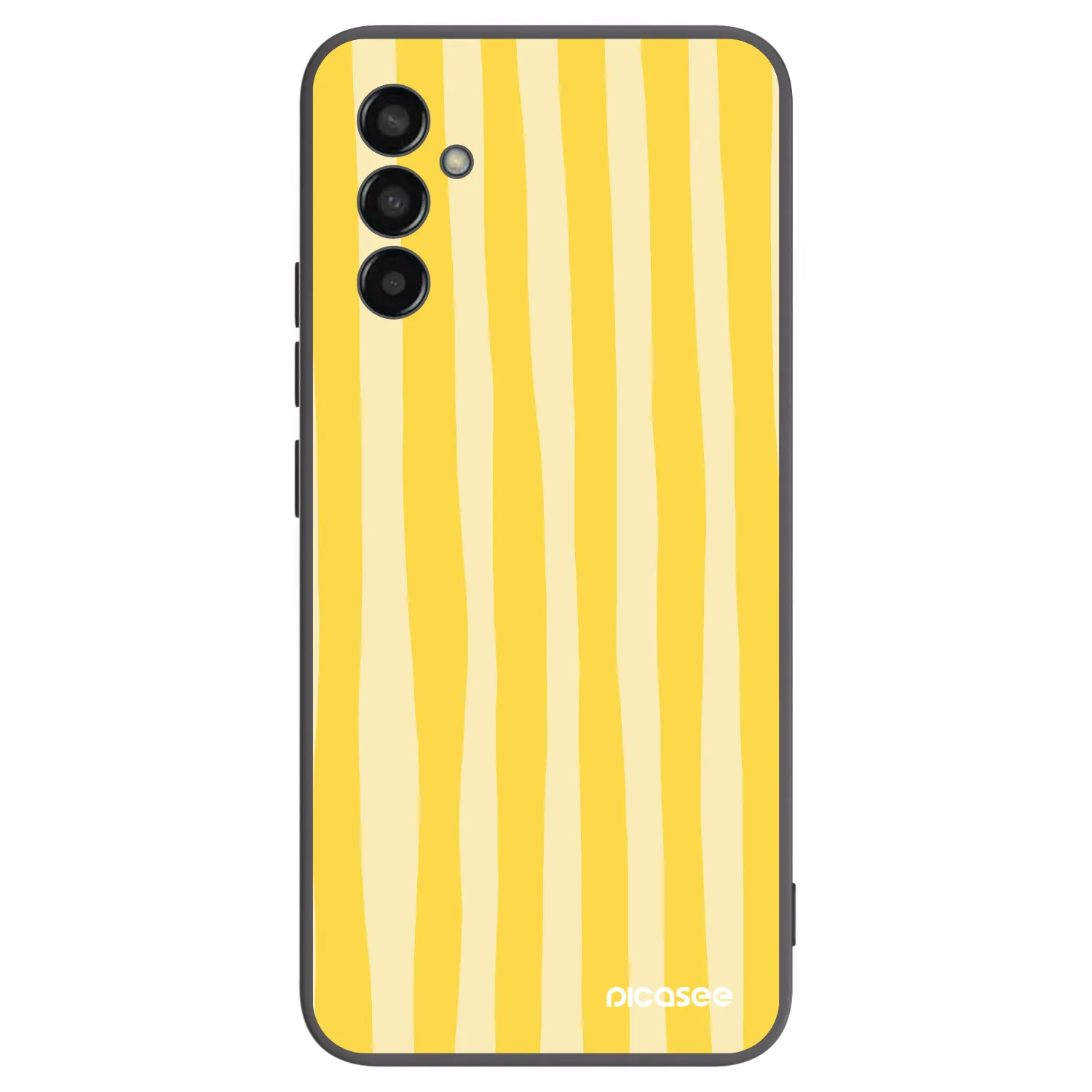 Picasee fekete szilikon tok az alábbi mobiltelefonokra Samsung Galaxy M13 M135F - Lines lemon