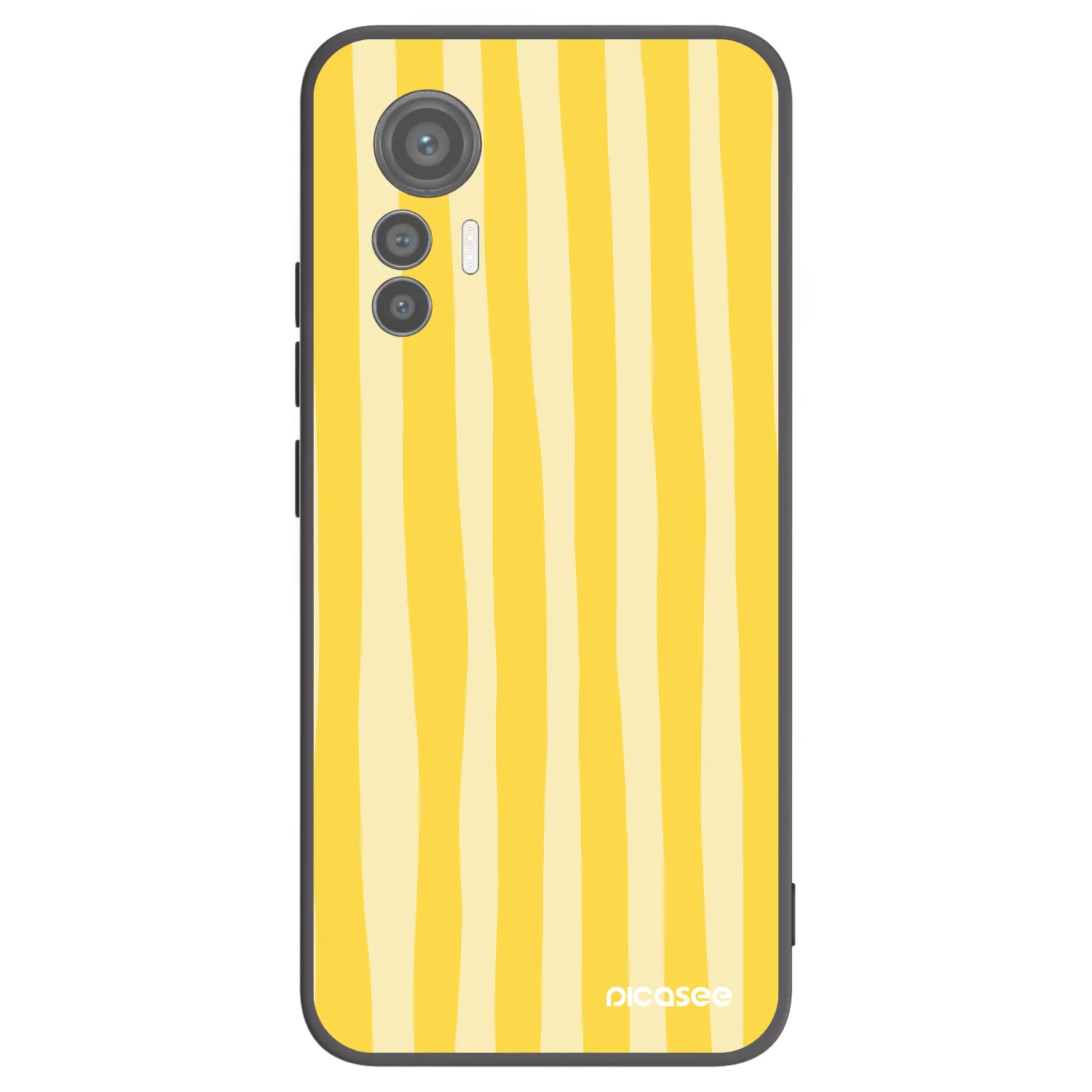 Picasee fekete szilikon tok az alábbi mobiltelefonokra Xiaomi 12 Lite - Lines lemon
