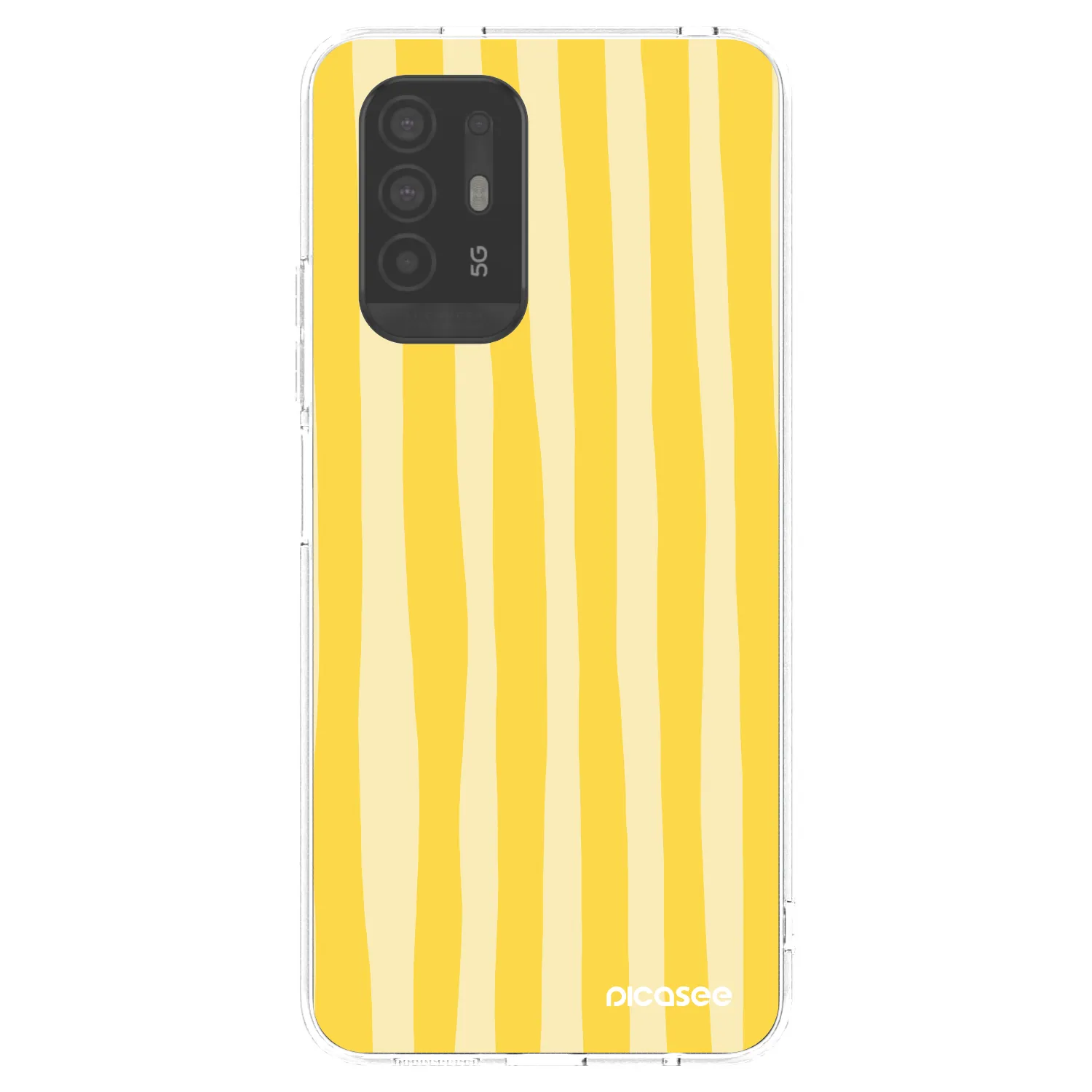 Picasee átlátszó szilikon tok az alábbi mobiltelefonokra OPPO A94 5G - Lines lemon