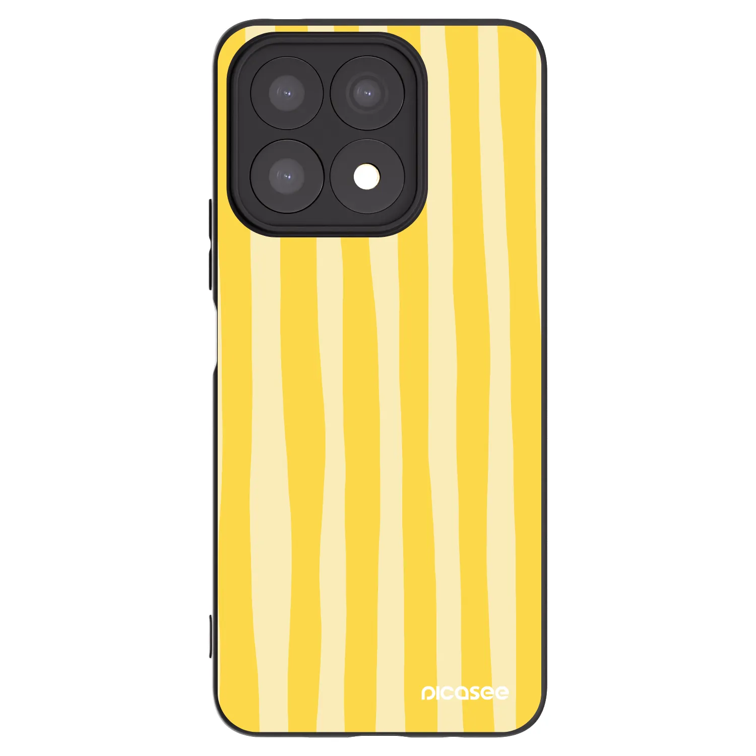 Picasee fekete szilikon tok az alábbi mobiltelefonokra Honor X8a - Lines lemon