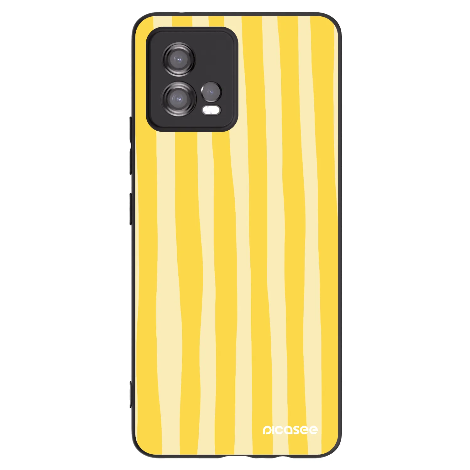 Picasee fekete szilikon tok az alábbi mobiltelefonokra Motorola Moto G72 - Lines lemon
