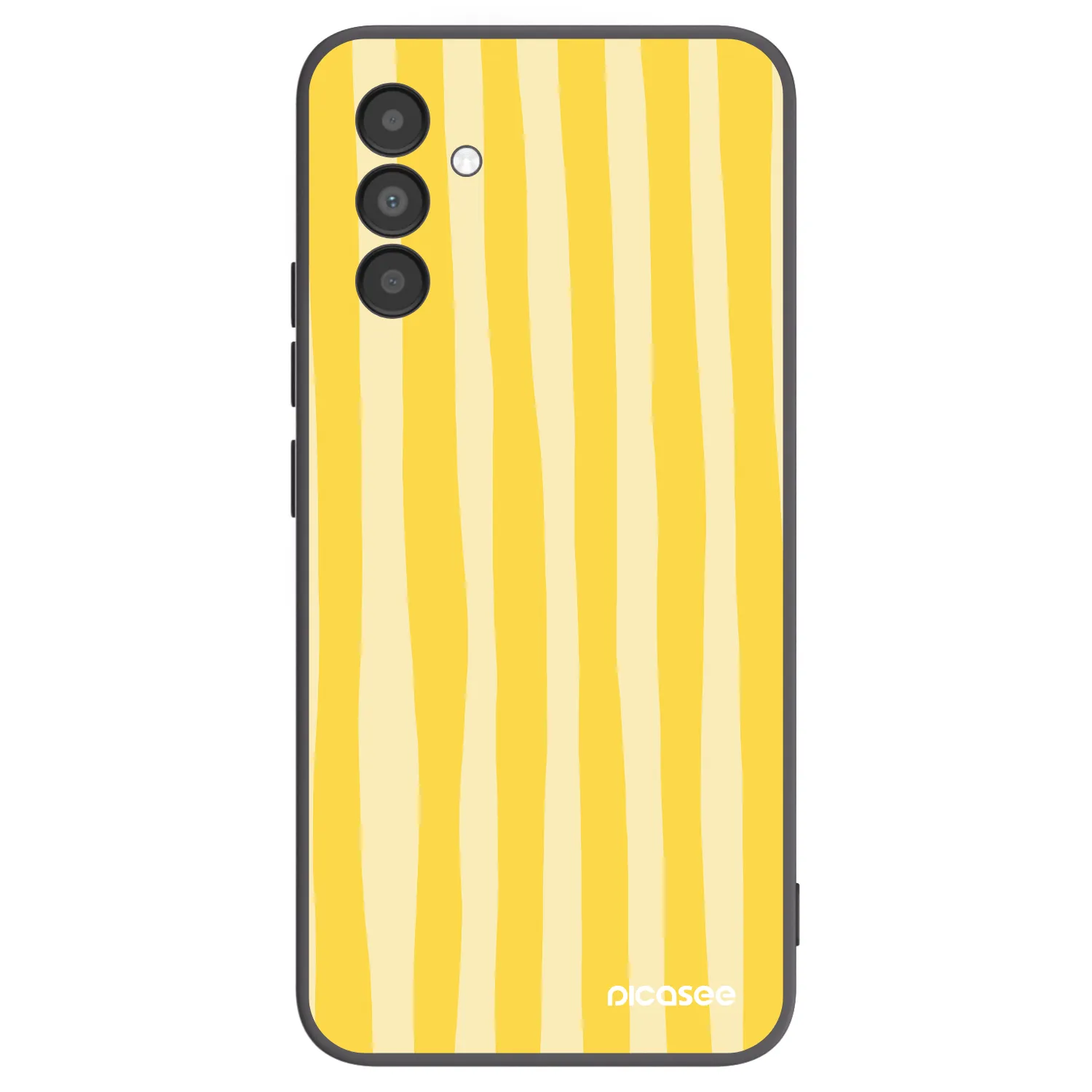 Picasee fekete szilikon tok az alábbi mobiltelefonokra Samsung Galaxy A04s A047F - Lines lemon