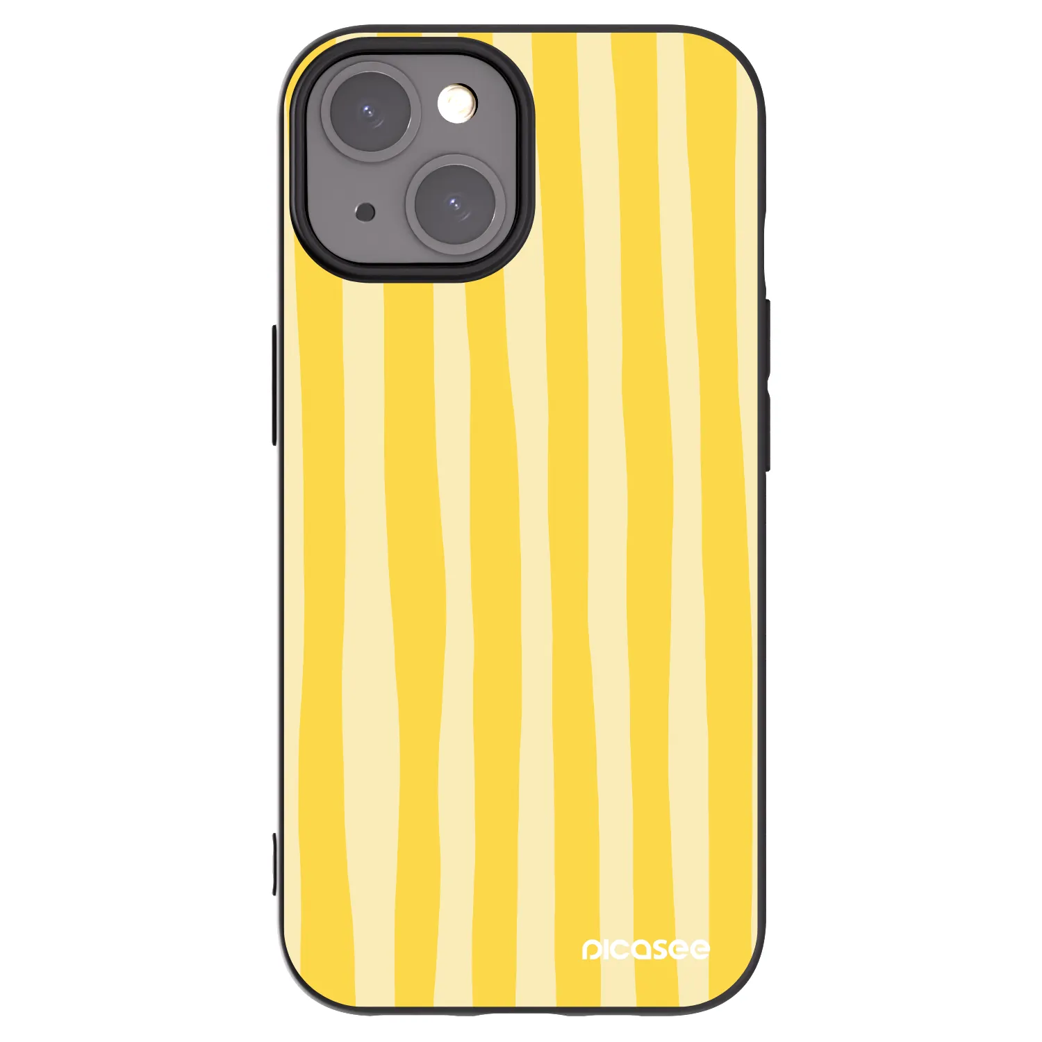Picasee fekete szilikon tok az alábbi mobiltelefonokra Apple iPhone 15 - Lines lemon