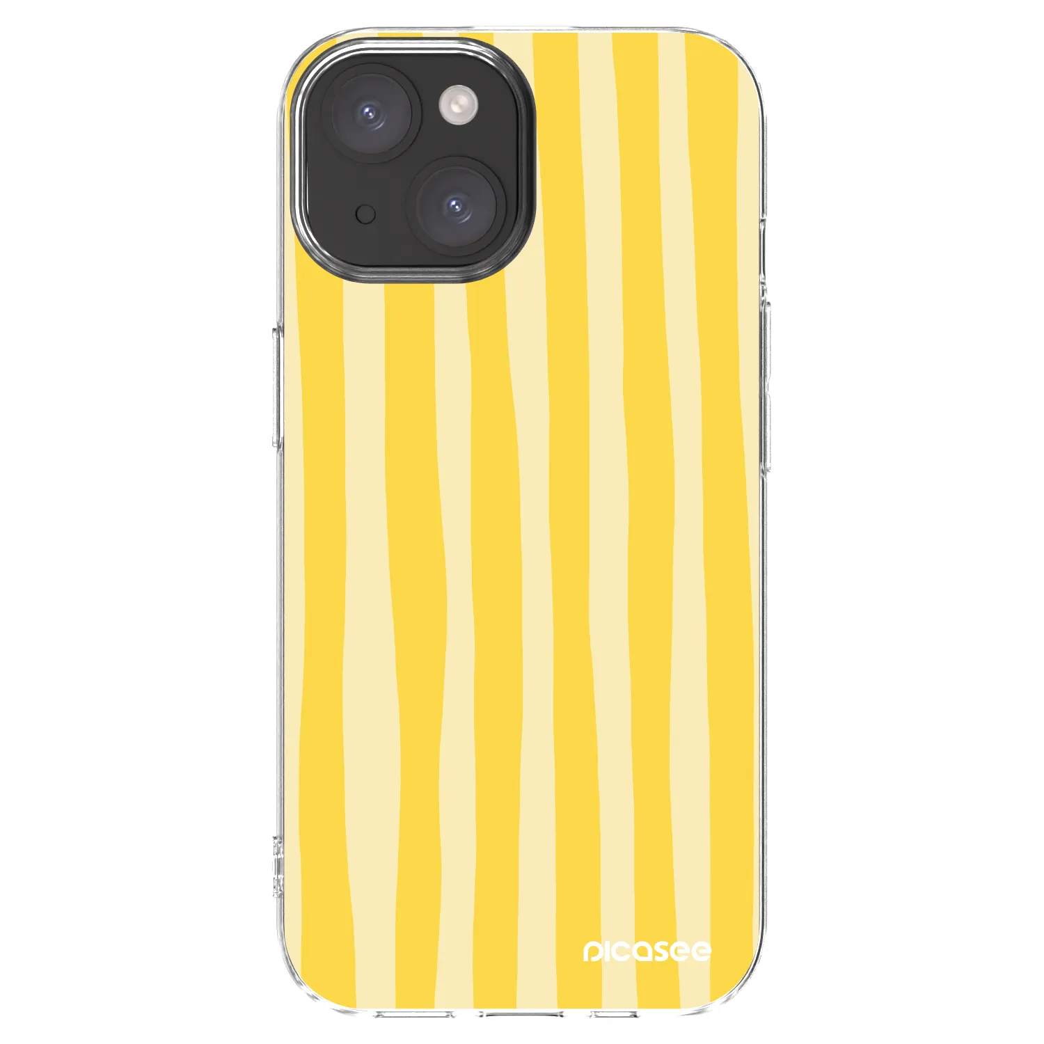 Picasee átlátszó szilikon tok az alábbi mobiltelefonokra Apple iPhone 15 - Lines lemon