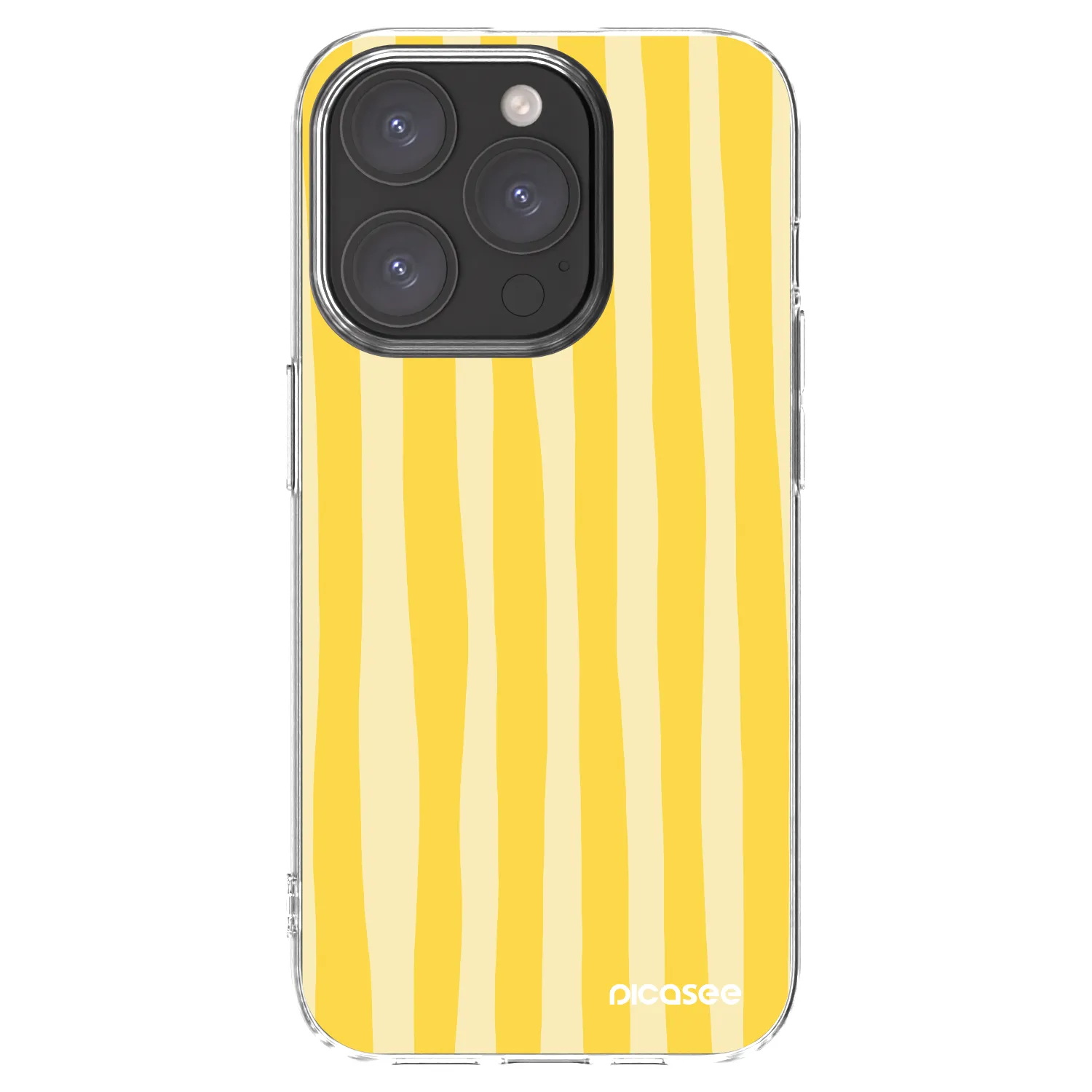 Picasee átlátszó szilikon tok az alábbi mobiltelefonokra Apple iPhone 15 Pro - Lines lemon