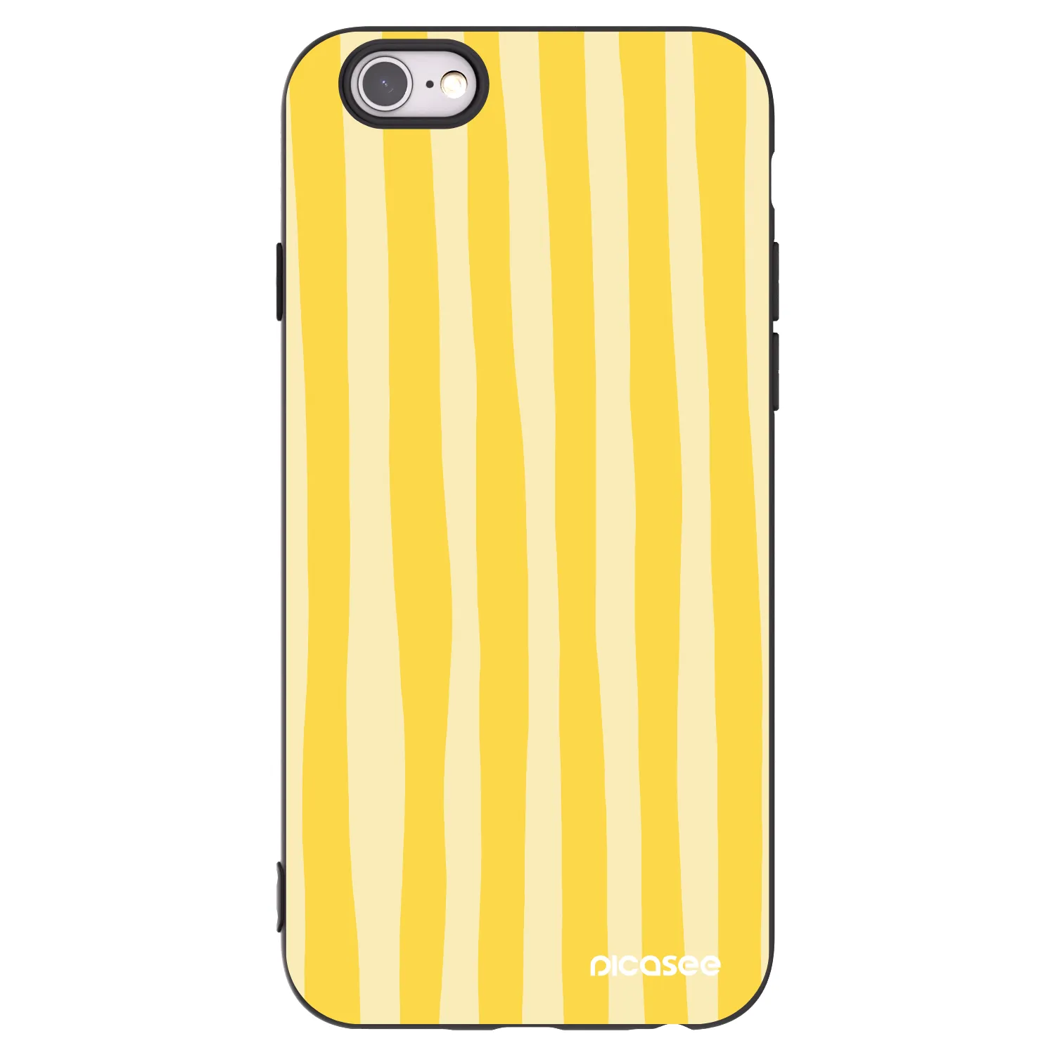 Picasee fekete szilikon tok az alábbi mobiltelefonokra Apple iPhone 6/6S - Lines lemon