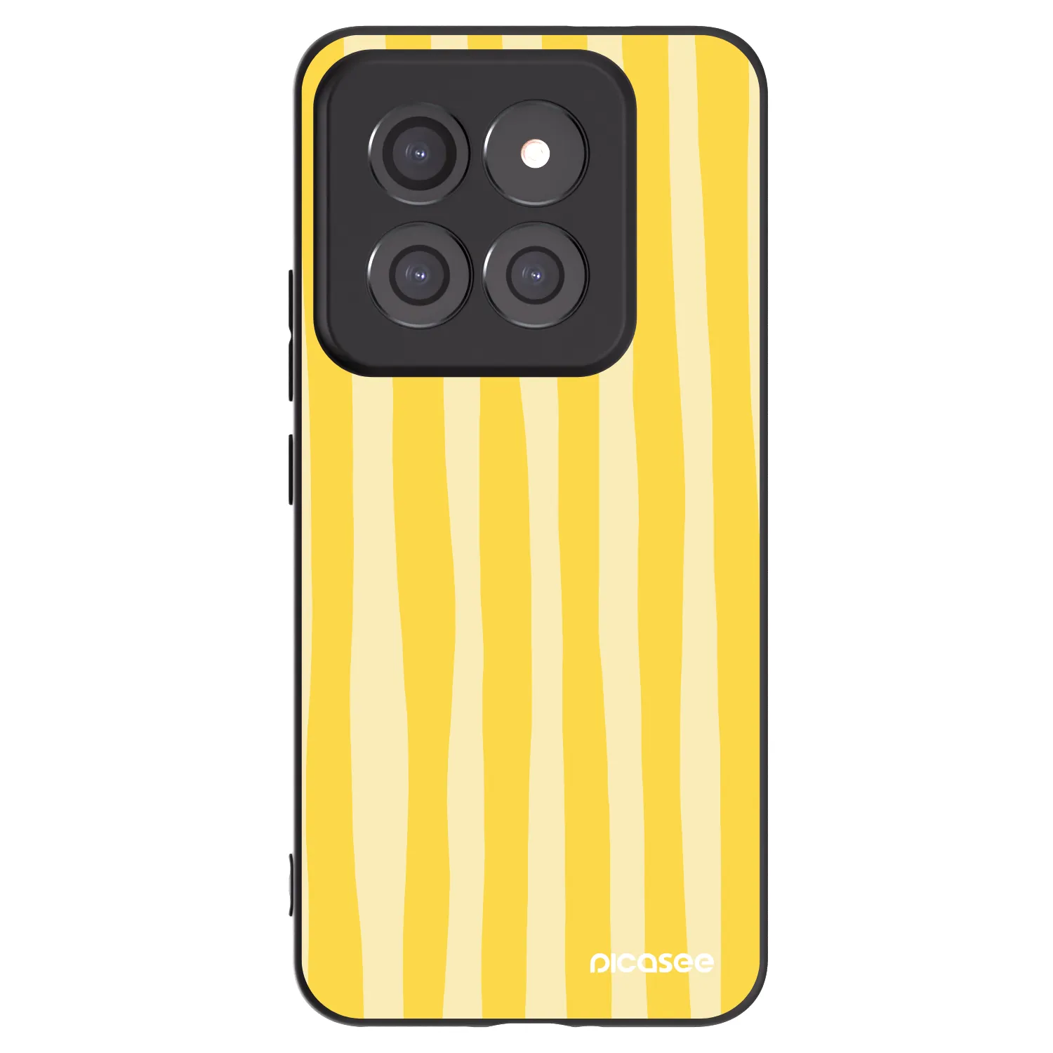 Picasee fekete szilikon tok az alábbi mobiltelefonokra Xiaomi 14 Pro - Lines lemon