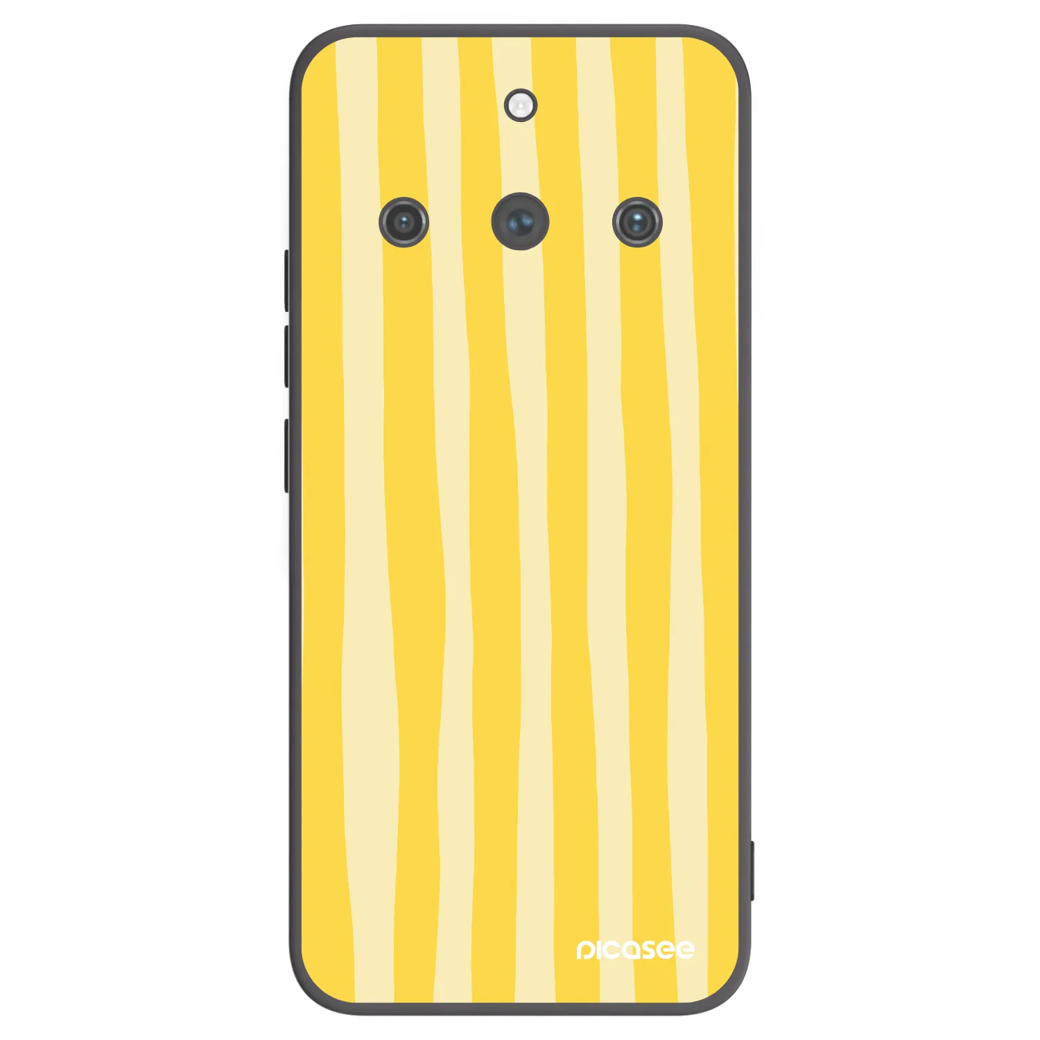 Picasee fekete szilikon tok az alábbi mobiltelefonokra Realme 11 Pro+ - Lines lemon