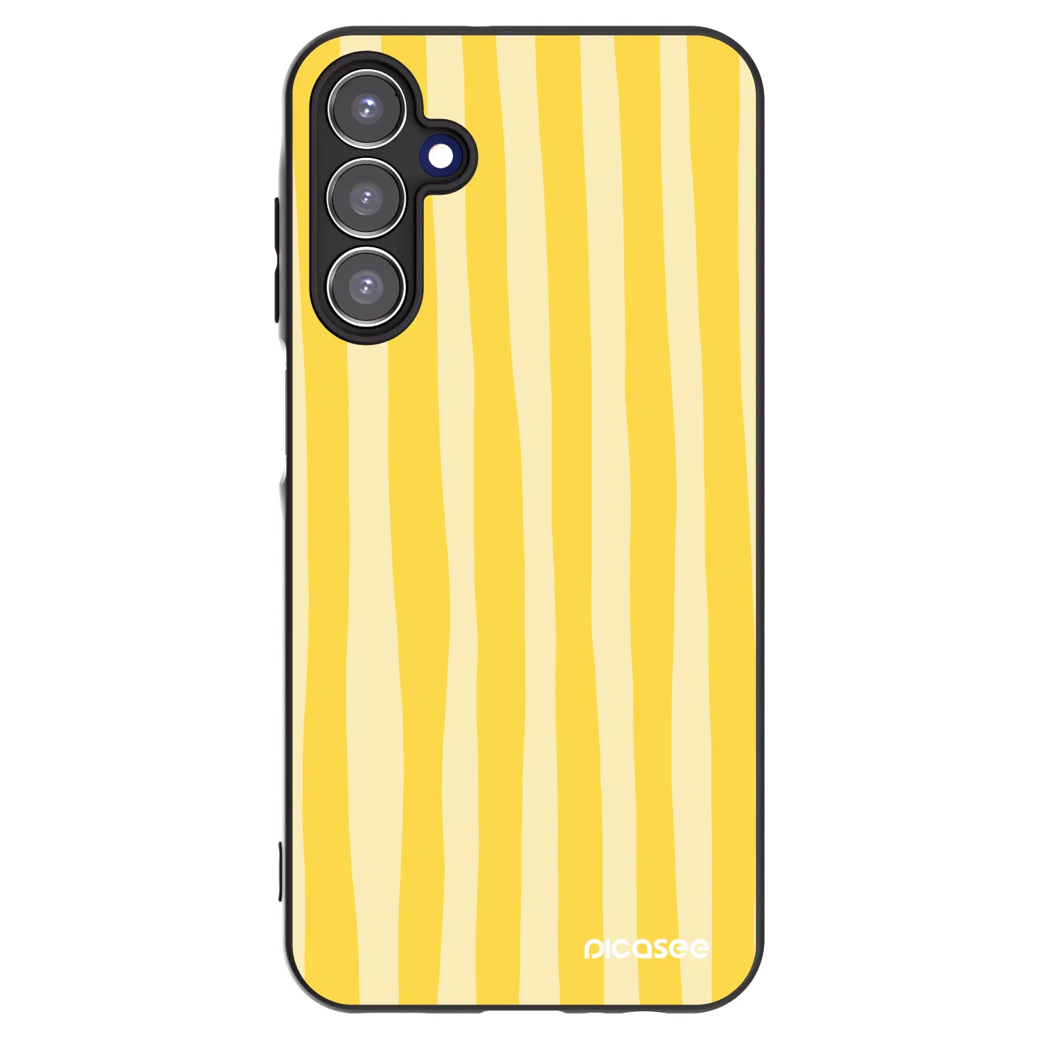 Picasee fekete szilikon tok az alábbi mobiltelefonokra Samsung Galaxy A15 A156B 5G - Lines lemon