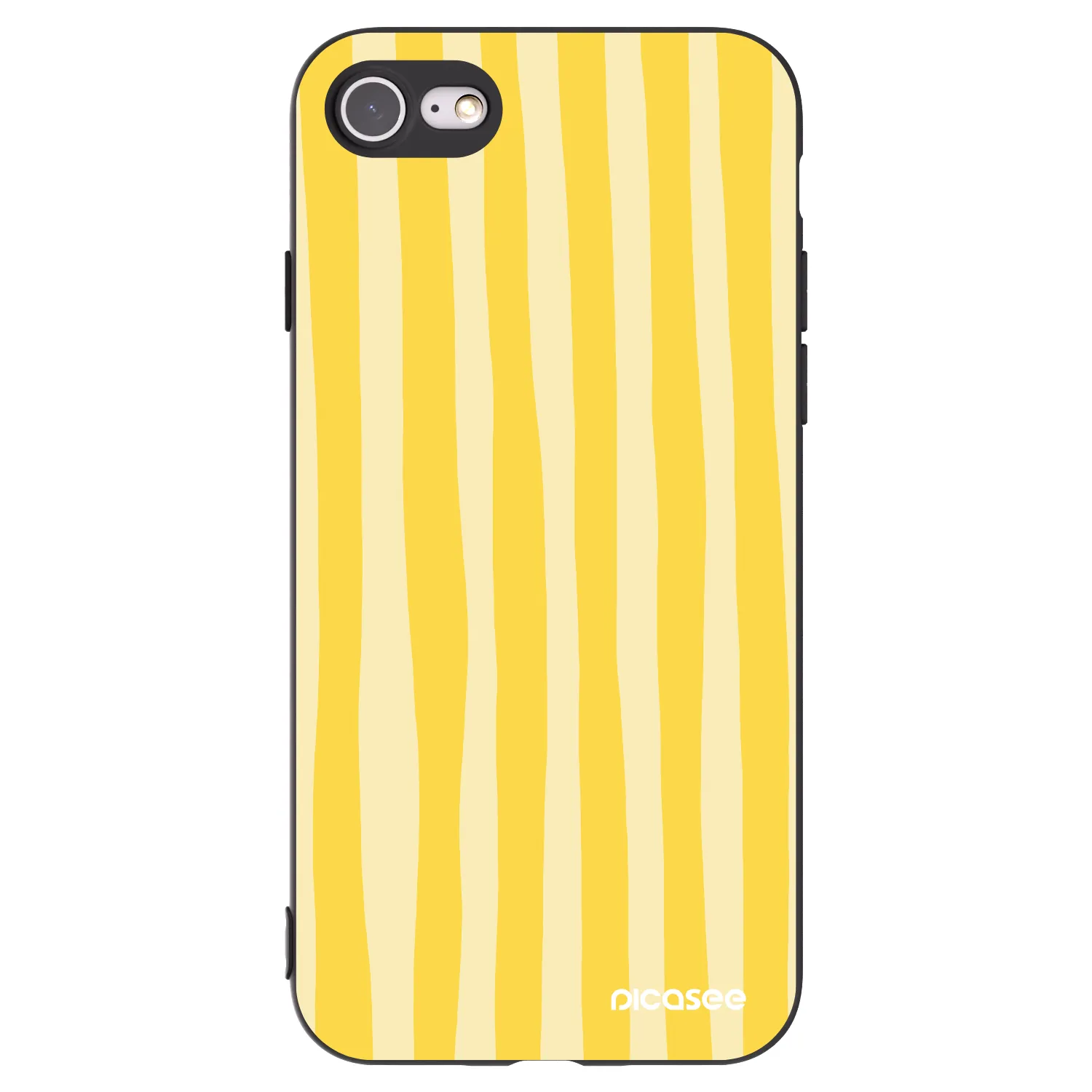 Picasee fekete szilikon tok az alábbi mobiltelefonokra Apple iPhone 8 - Lines lemon