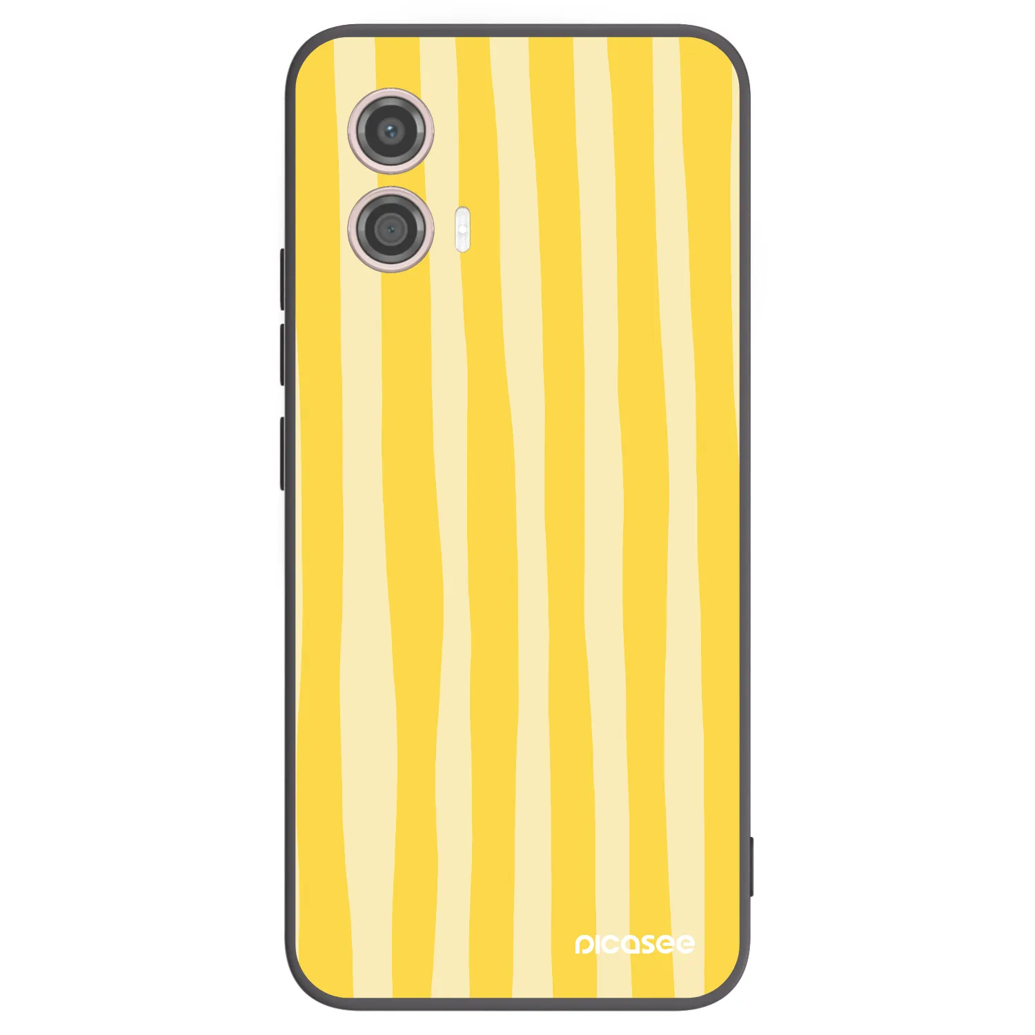 Picasee fekete szilikon tok az alábbi mobiltelefonokra Motorola Moto G53 5G - Lines lemon