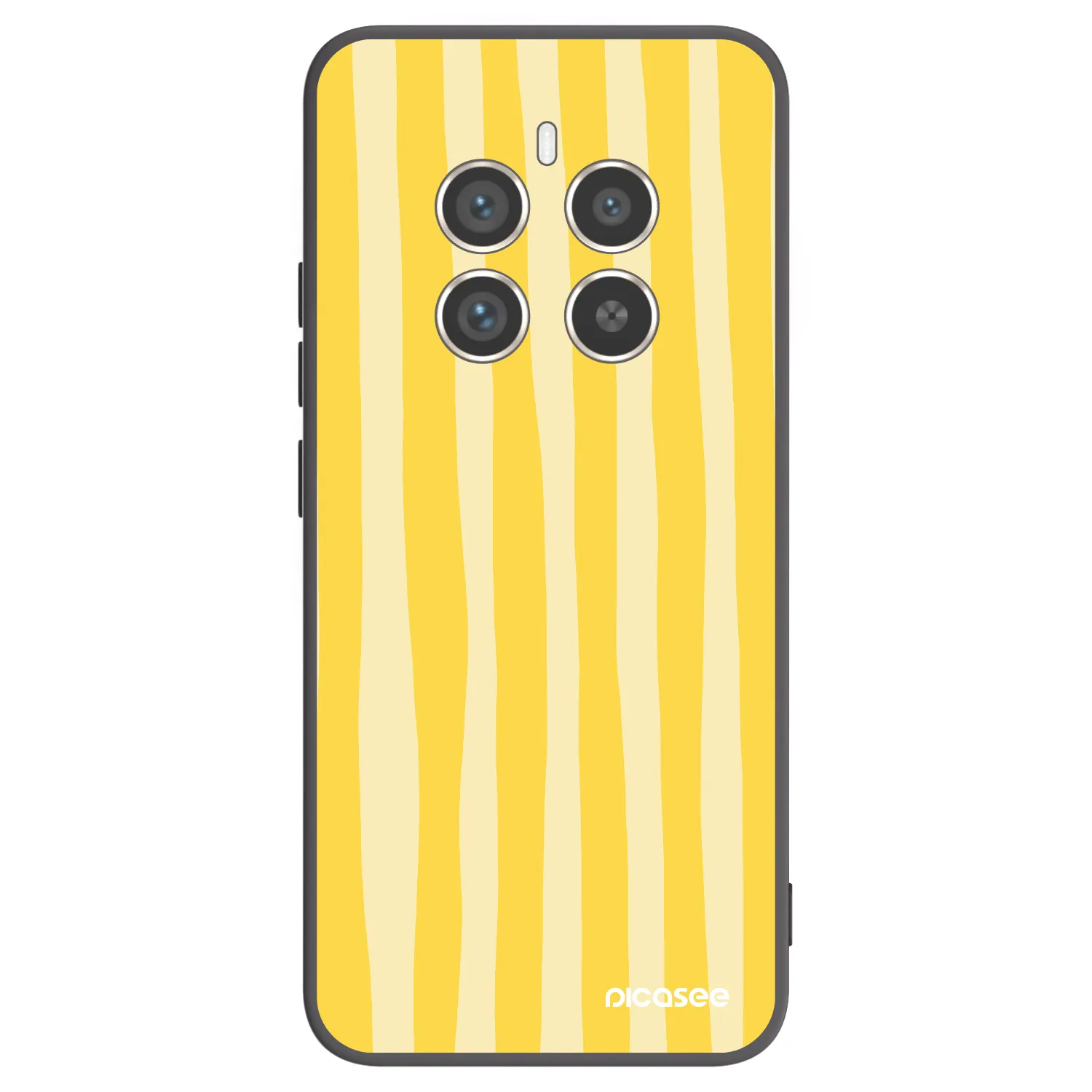 Picasee fekete szilikon tok az alábbi mobiltelefonokra Realme 12 Pro 5G - Lines lemon