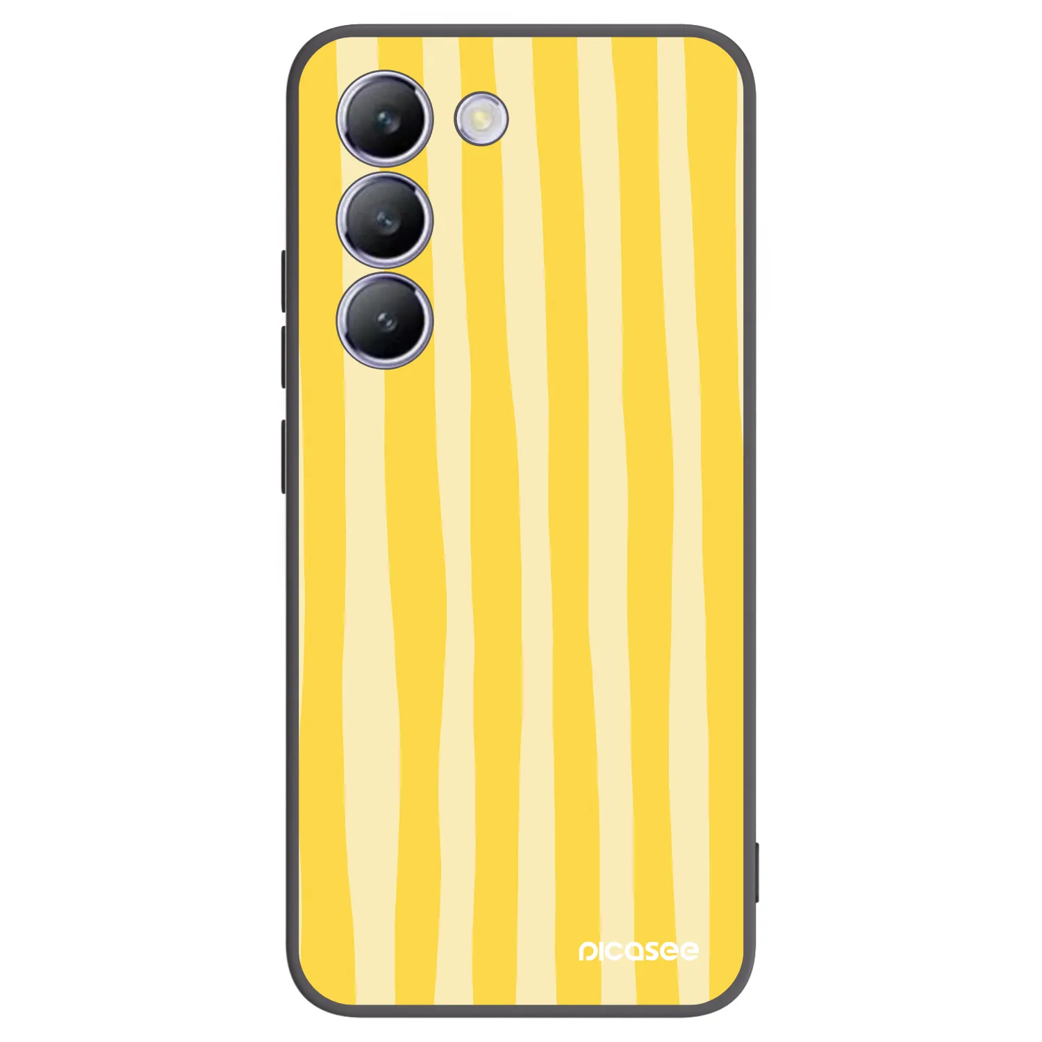 Picasee fekete szilikon tok az alábbi mobiltelefonokra Vivo V40 SE 5G - Lines lemon