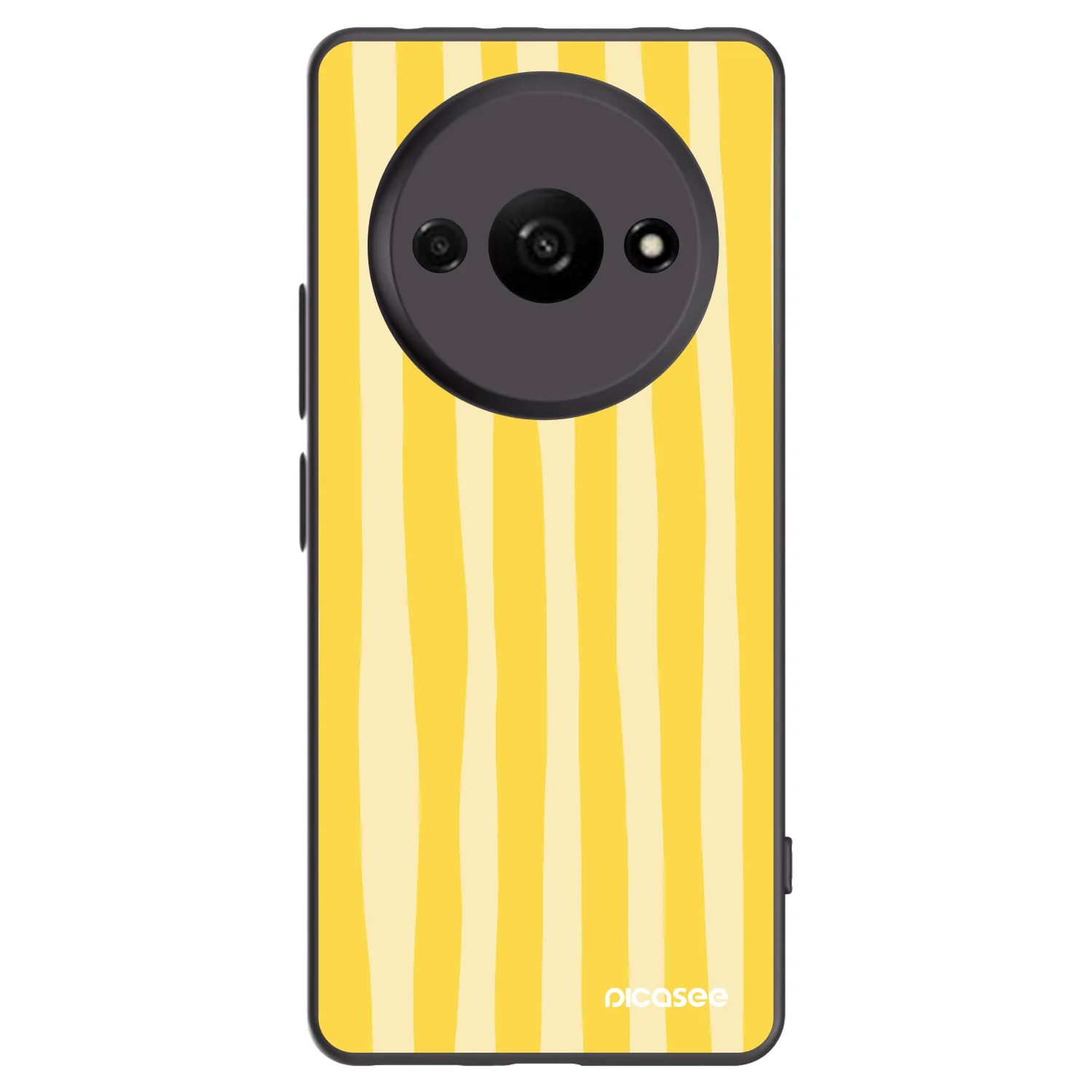 Picasee fekete szilikon tok az alábbi mobiltelefonokra Xiaomi Redmi A3 - Lines lemon