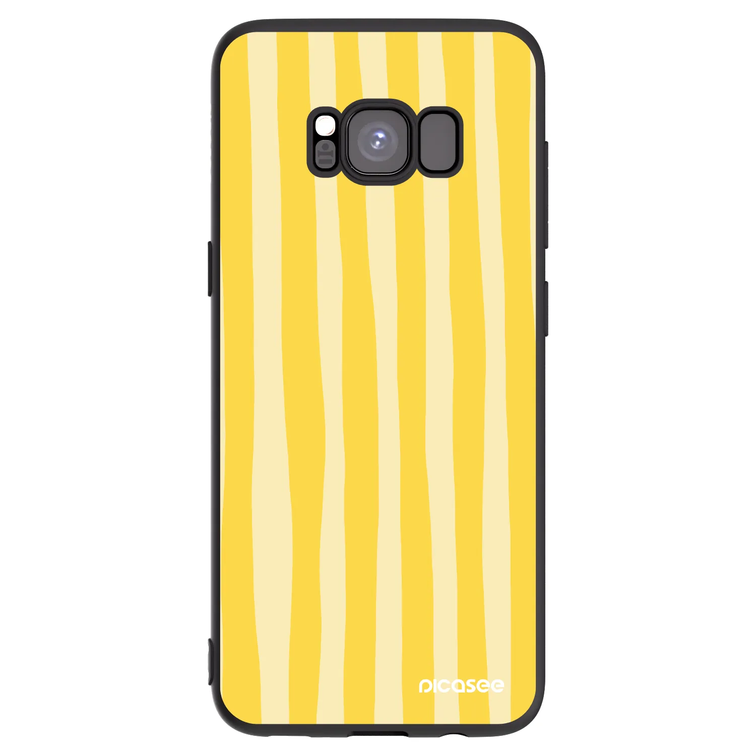 Picasee fekete szilikon tok az alábbi mobiltelefonokra Samsung Galaxy S8 G950F - Lines lemon