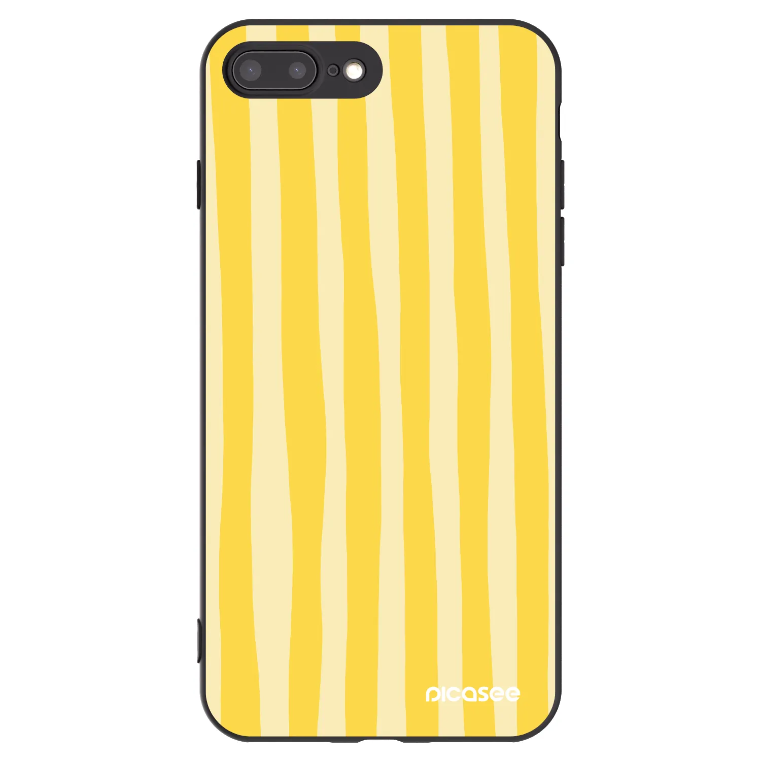 Picasee fekete szilikon tok az alábbi mobiltelefonokra Apple iPhone 8 Plus - Lines lemon