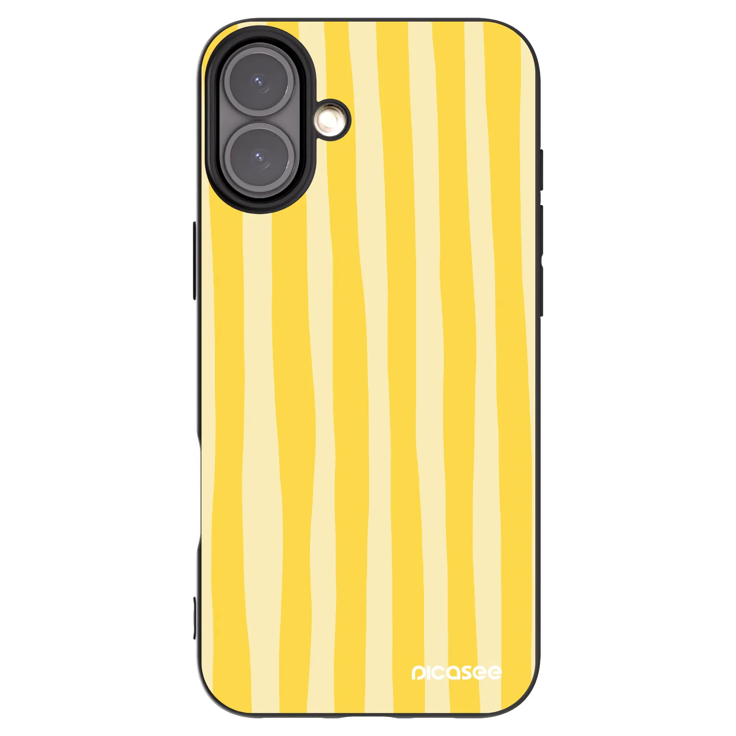 Picasee fekete szilikon tok az alábbi mobiltelefonokra Apple iPhone 16 Plus - Lines lemon
