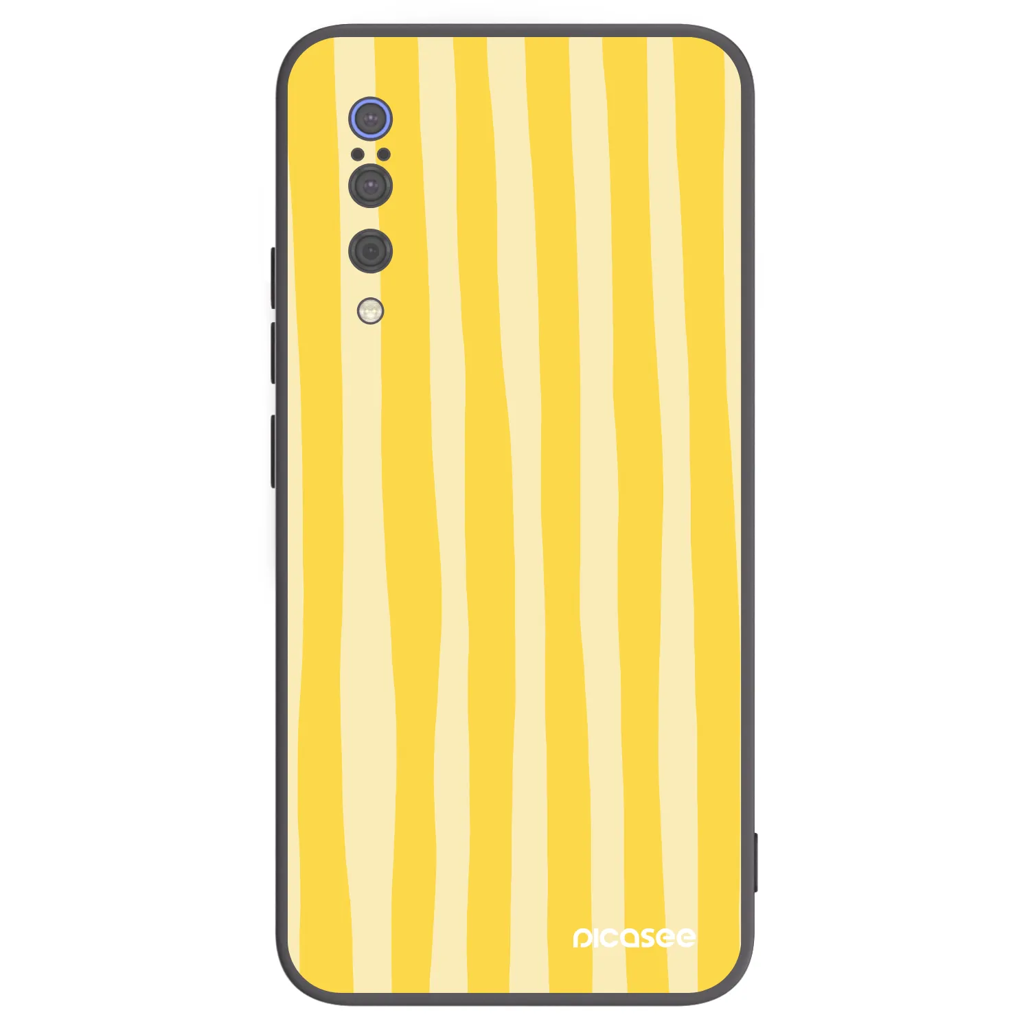 Picasee fekete szilikon tok az alábbi mobiltelefonokra Xiaomi Mi 9 - Lines lemon