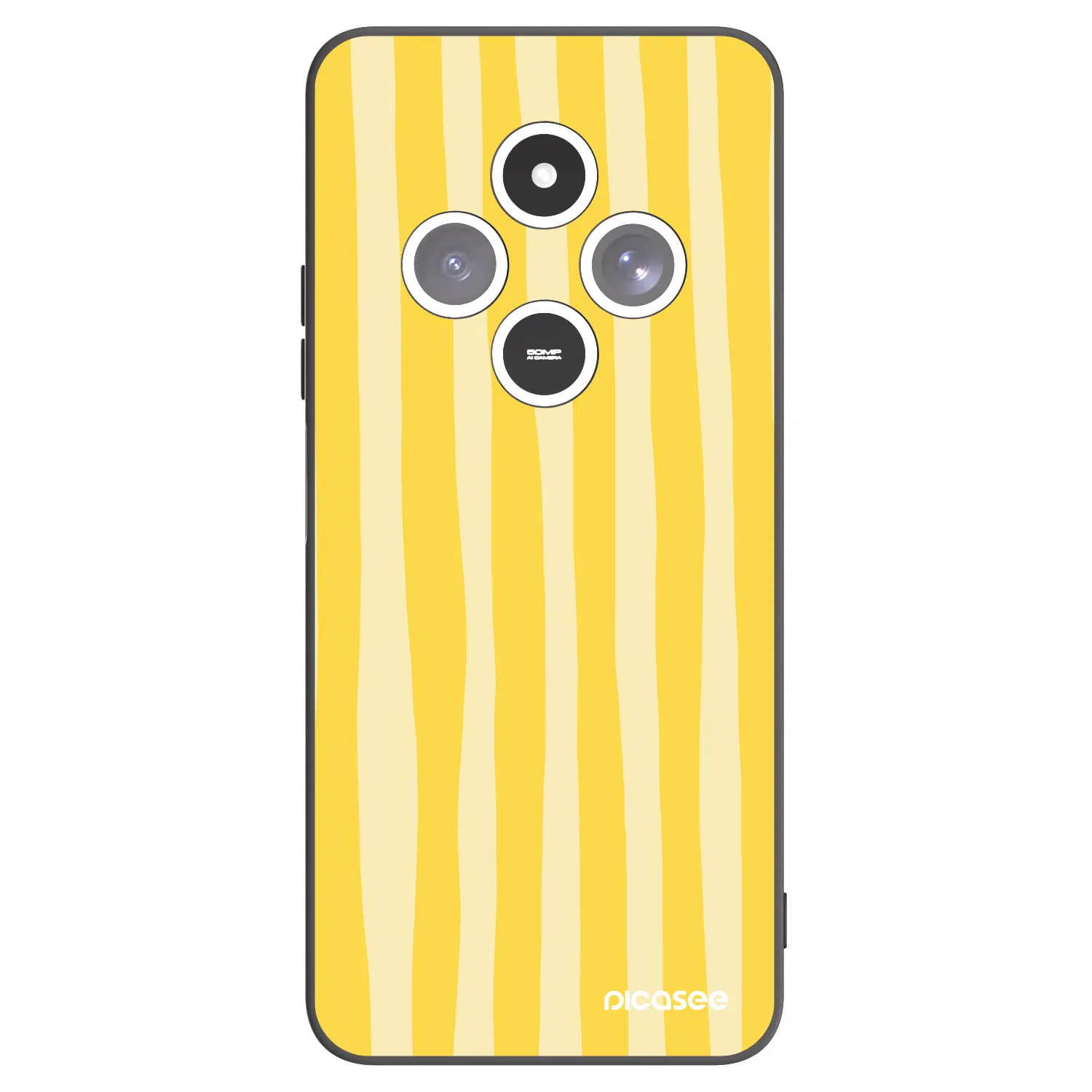 Picasee fekete szilikon tok az alábbi mobiltelefonokra Xiaomi Redmi 14C - Lines lemon