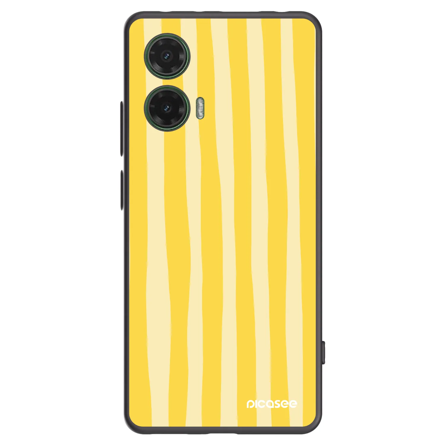Picasee fekete szilikon tok az alábbi mobiltelefonokra Motorola Moto G35 5G - Lines lemon