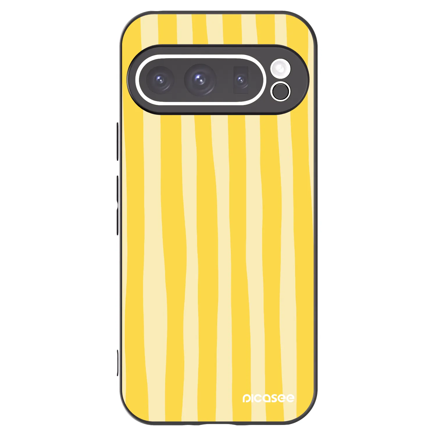Picasee fekete szilikon tok az alábbi mobiltelefonokra Google Pixel 9 Pro - Lines lemon