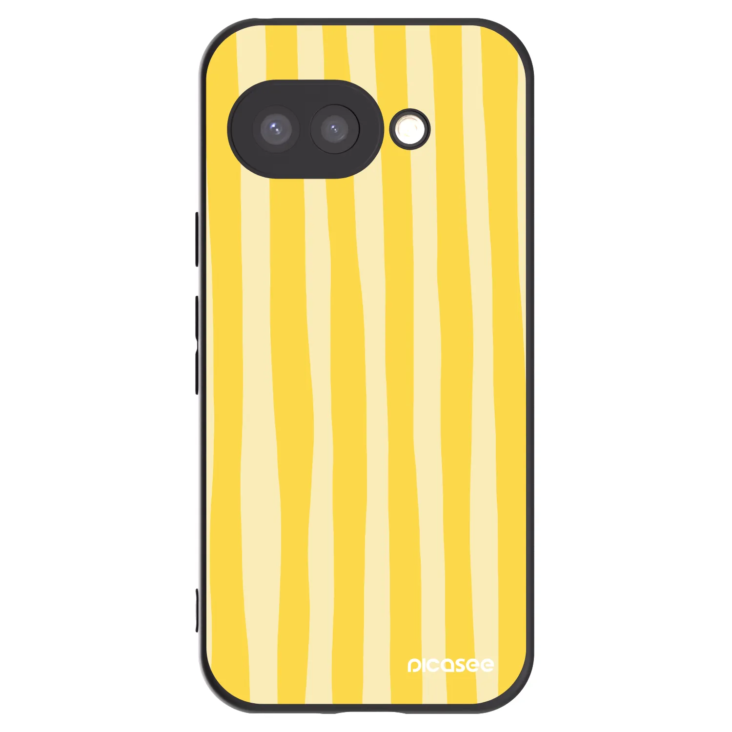 Picasee fekete szilikon tok az alábbi mobiltelefonokra Google Pixel 9a - Lines lemon