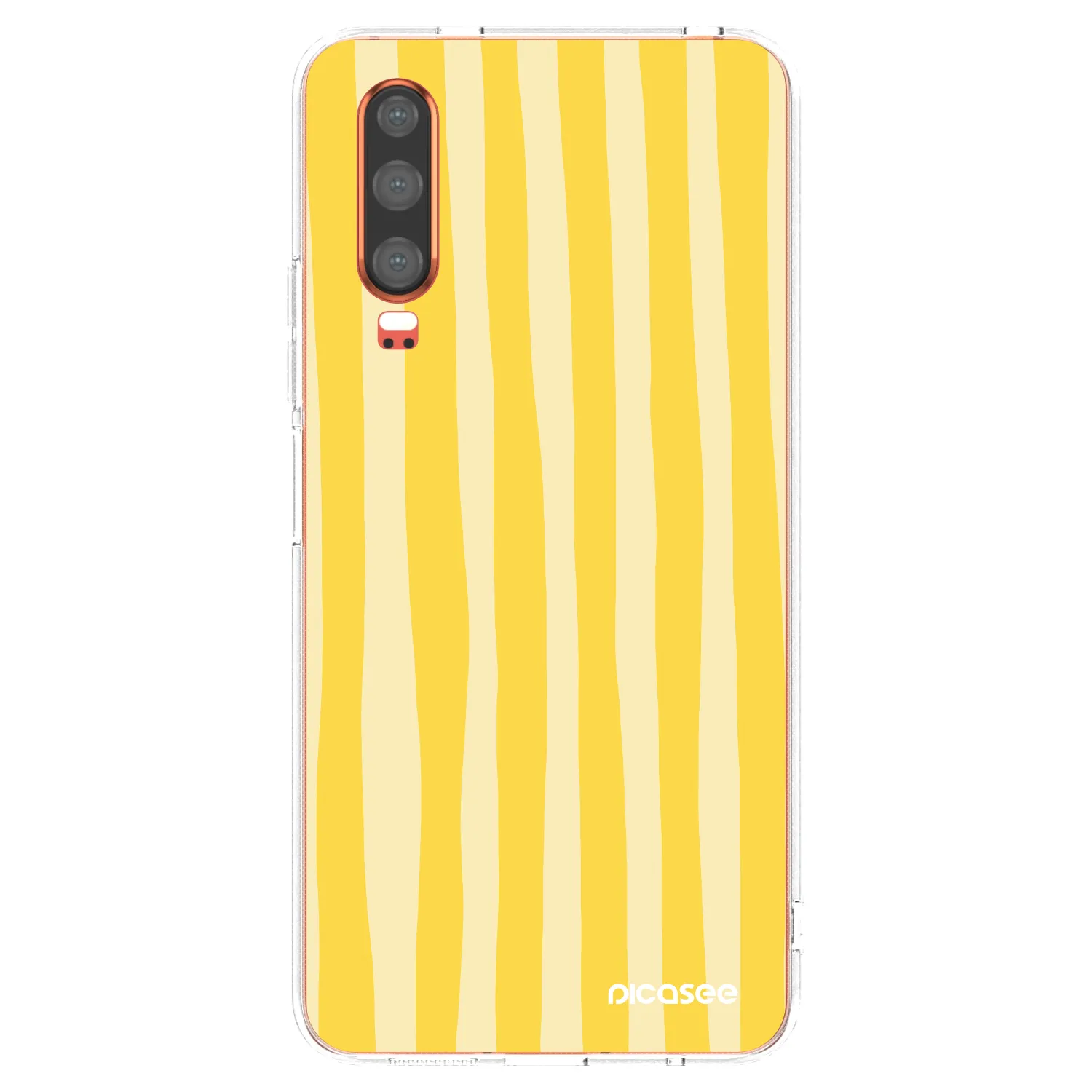 Picasee átlátszó szilikon tok az alábbi mobiltelefonokra Huawei P30 - Lines lemon