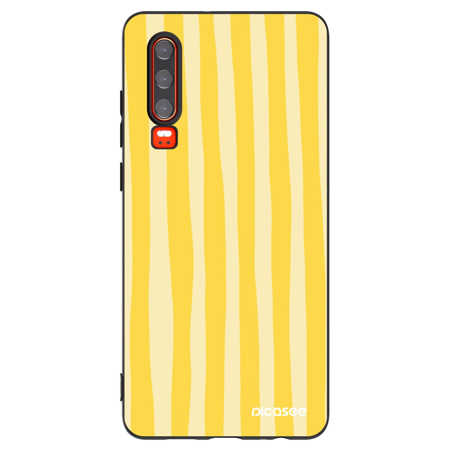 Picasee fekete szilikon tok az alábbi mobiltelefonokra Huawei P30 - Lines lemon