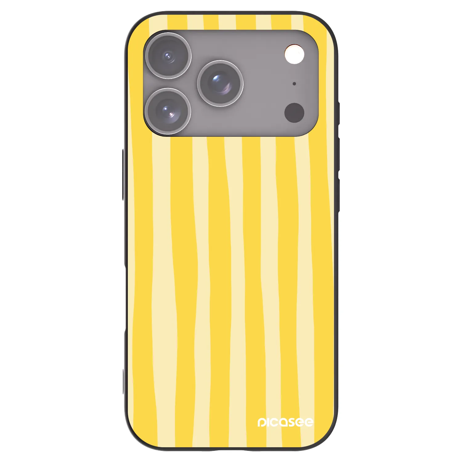 Picasee fekete szilikon tok az alábbi mobiltelefonokra Apple iPhone 17 Pro - Lines lemon
