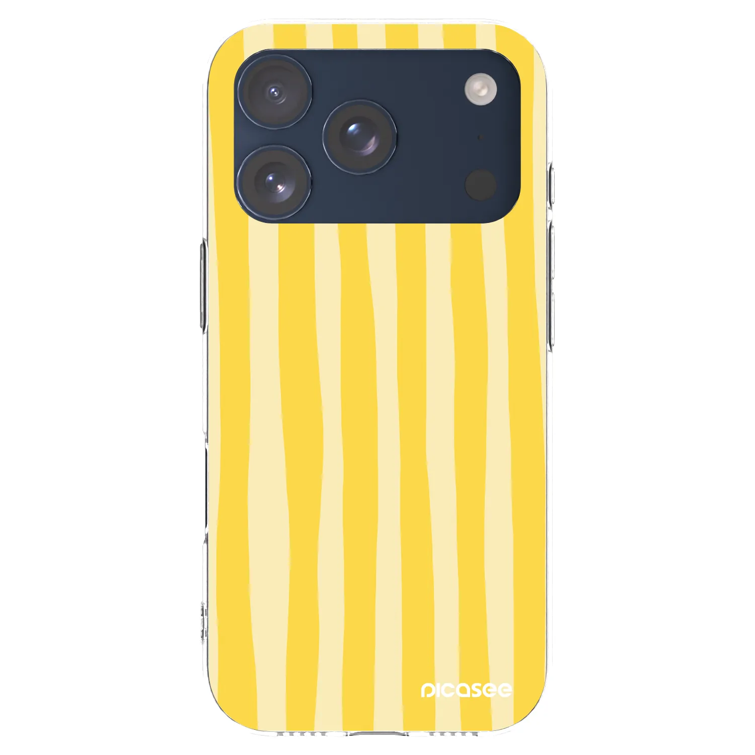 Picasee átlátszó szilikon tok az alábbi mobiltelefonokra Apple iPhone 17 Pro - Lines lemon
