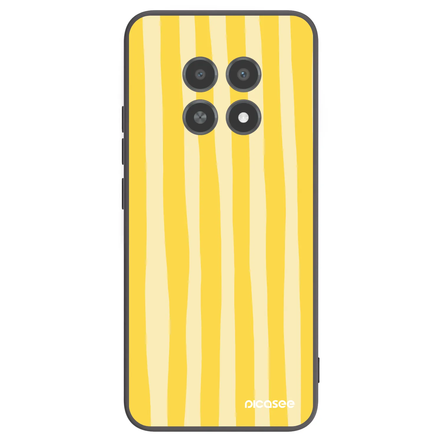 Picasee fekete szilikon tok az alábbi mobiltelefonokra Realme 12X - Lines lemon