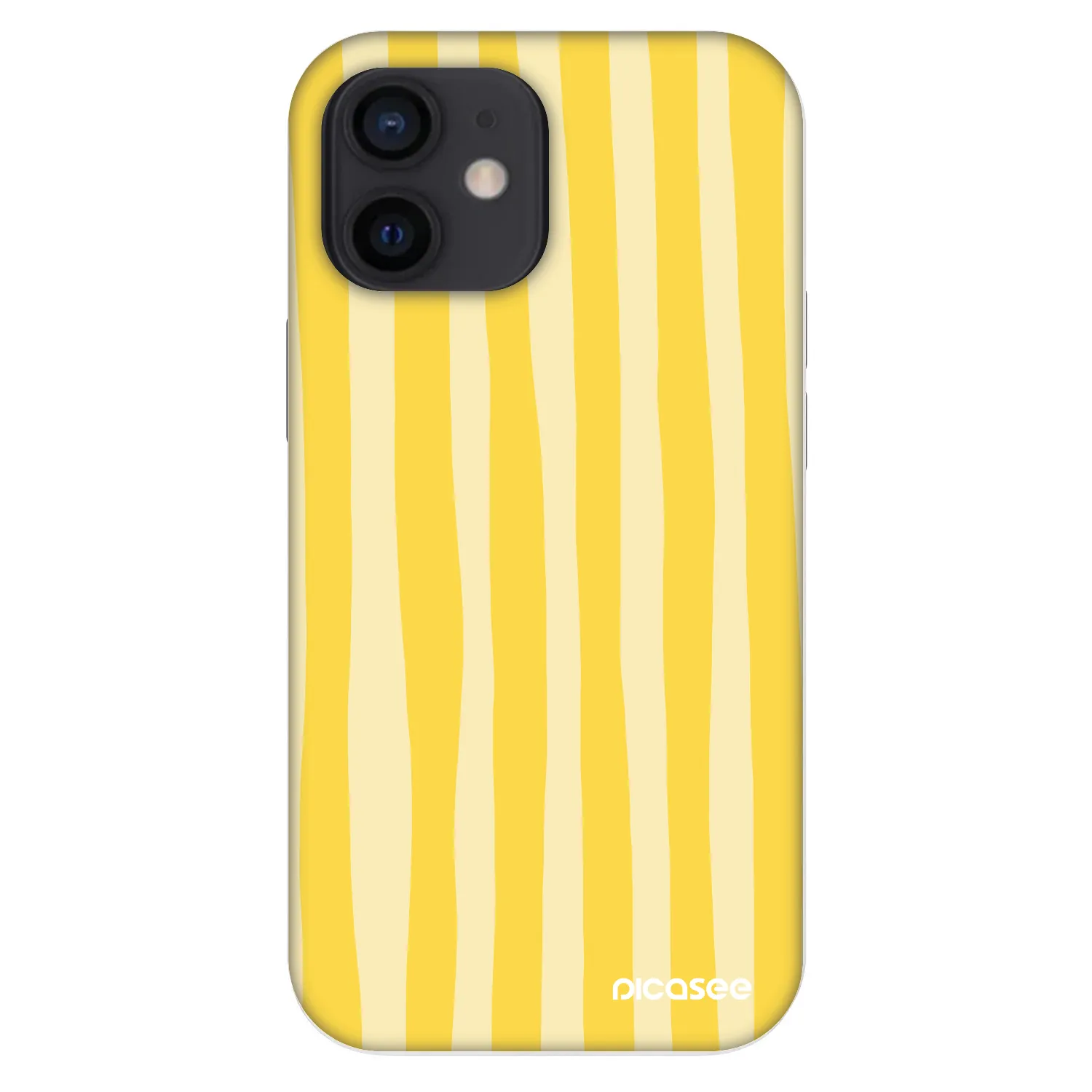 Picasee Fashion Case Apple iPhone 12 mini - Lines lemon