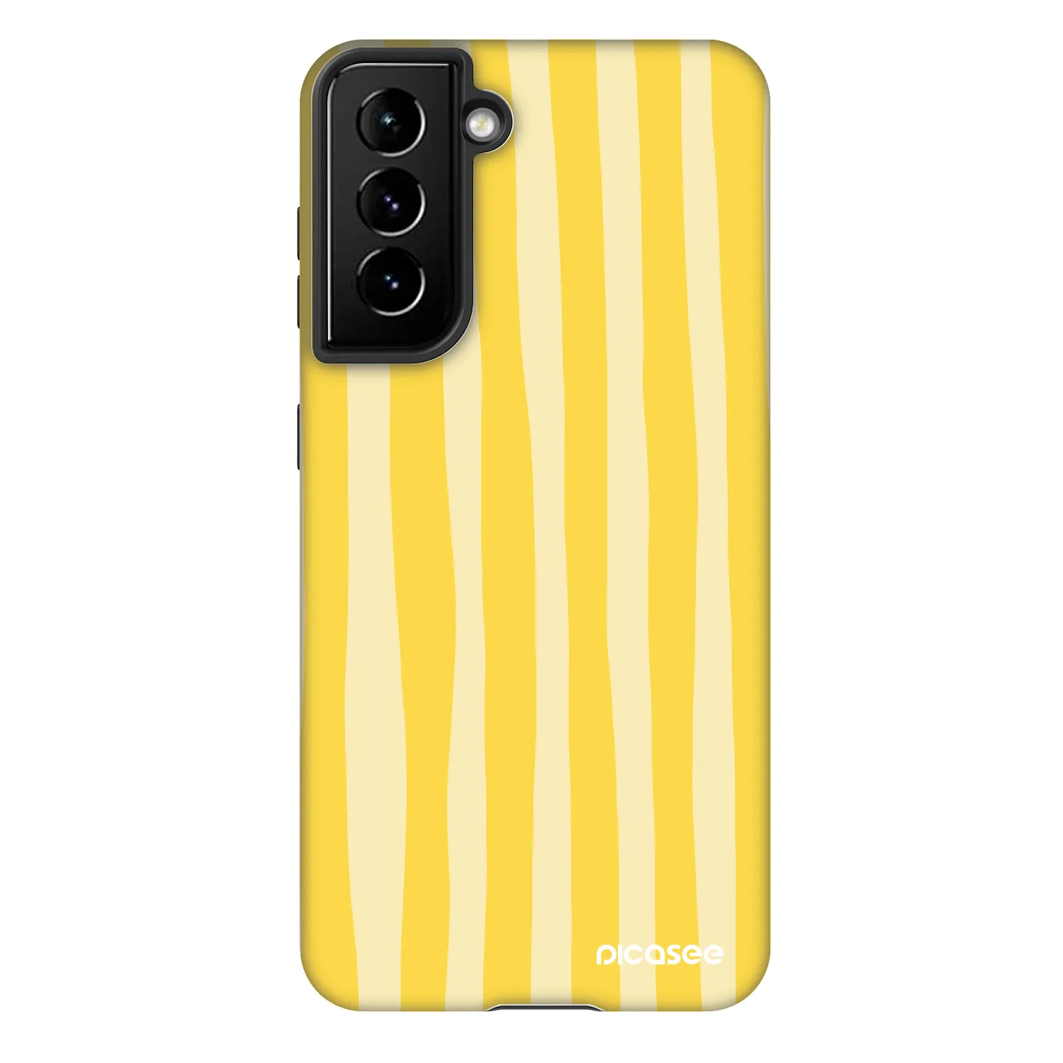 Picasee Fashion Case Samsung Galaxy S21 5G G991B - Lines lemon